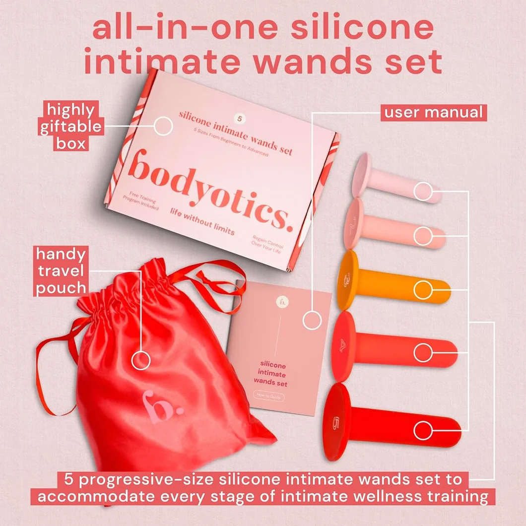 Dilatory silikonowe Bodyotics dla kobiet - zestaw 5 stopniowych rozmiarów do ćwiczeń dna miednicy