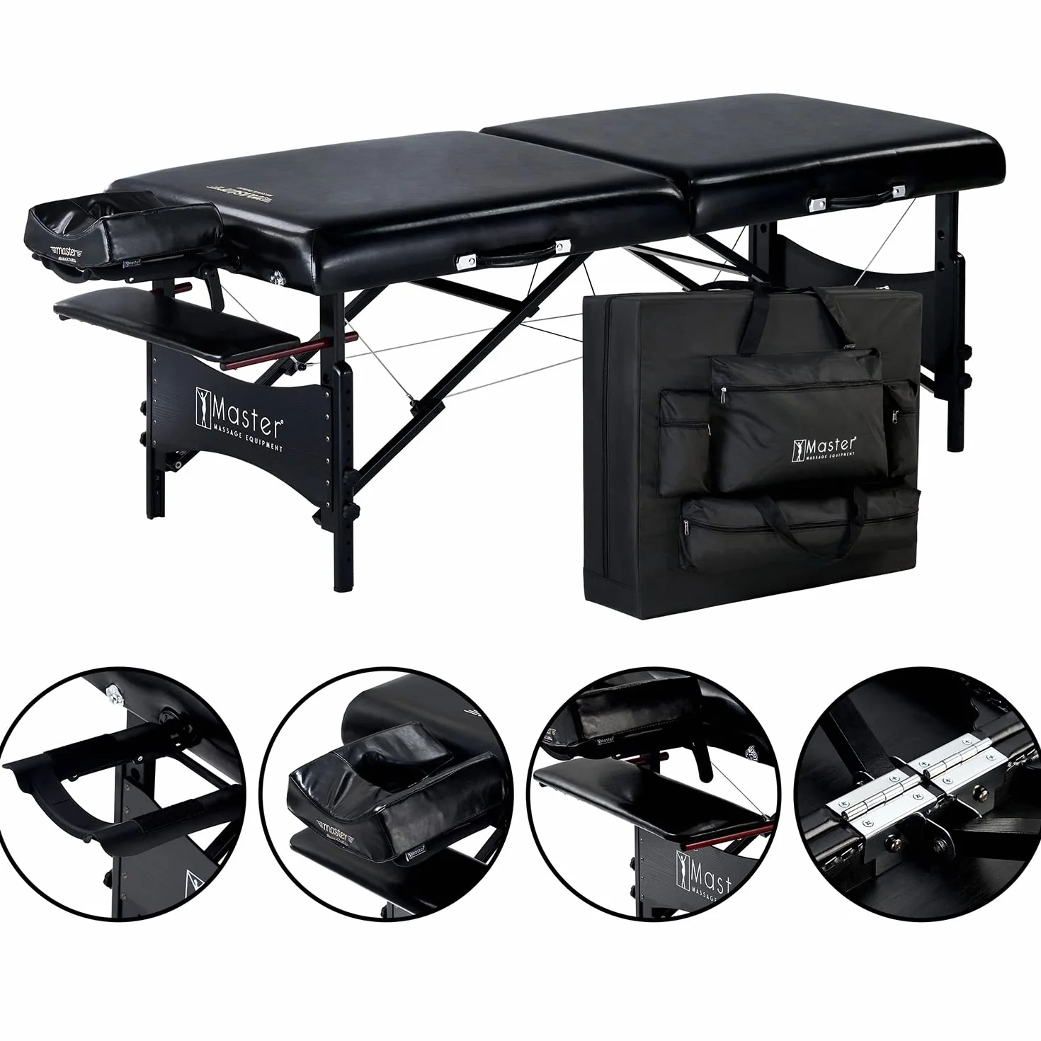 Master Massage Mobil stół do masażu składany 76 cm czarny