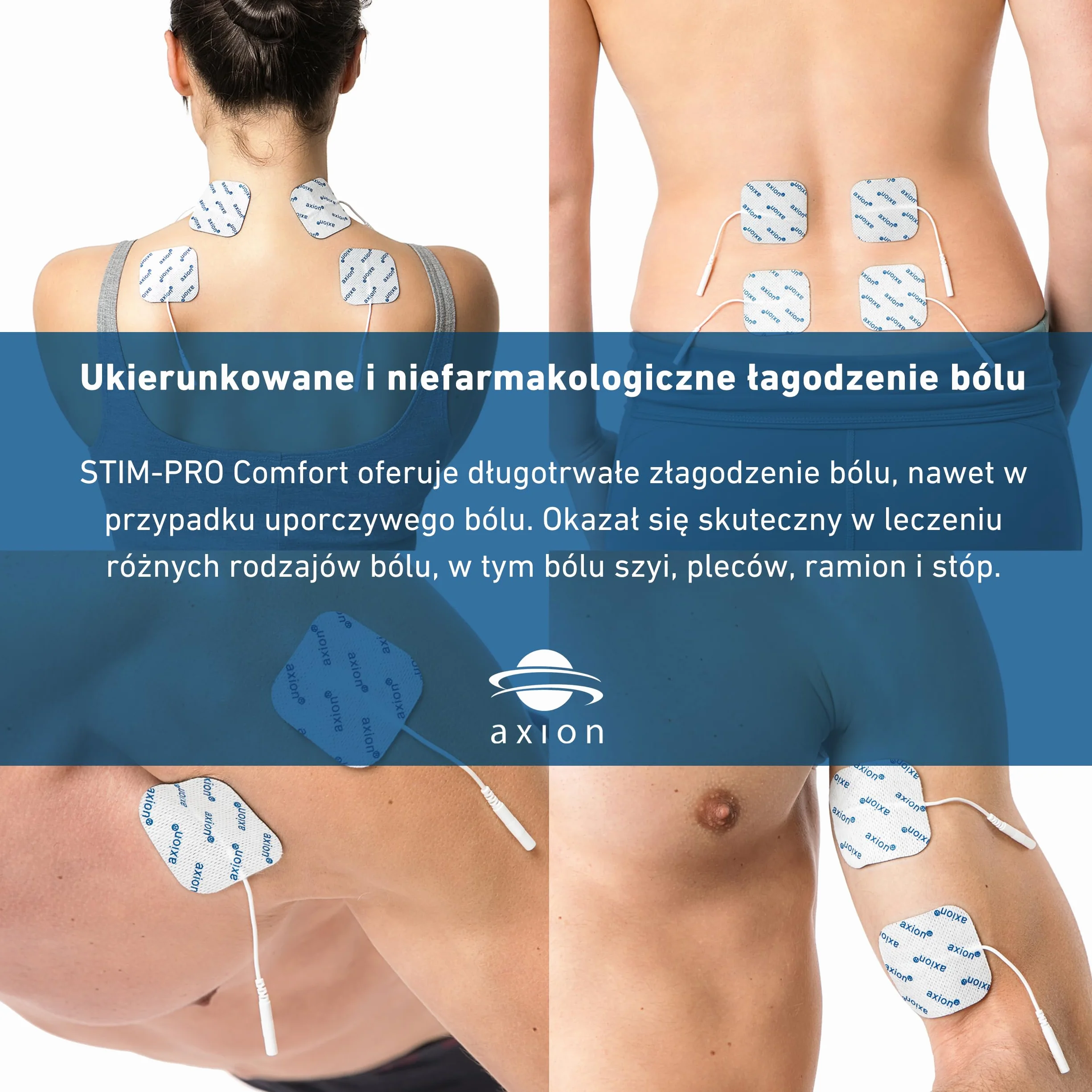 Elektrostymulator TENS STIM-PRO Comfort 2-kanałowy z 4 elektrodami żelowymi