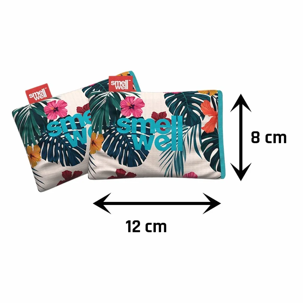 SmellWell Worki oczyszczające powietrze eliminujące zapachy (2 szt. | 100 g) odświeżacz powietrza z węglem bambusowym do użytku od siłowni do samochodu do domu (Hawaii Floral, Original)