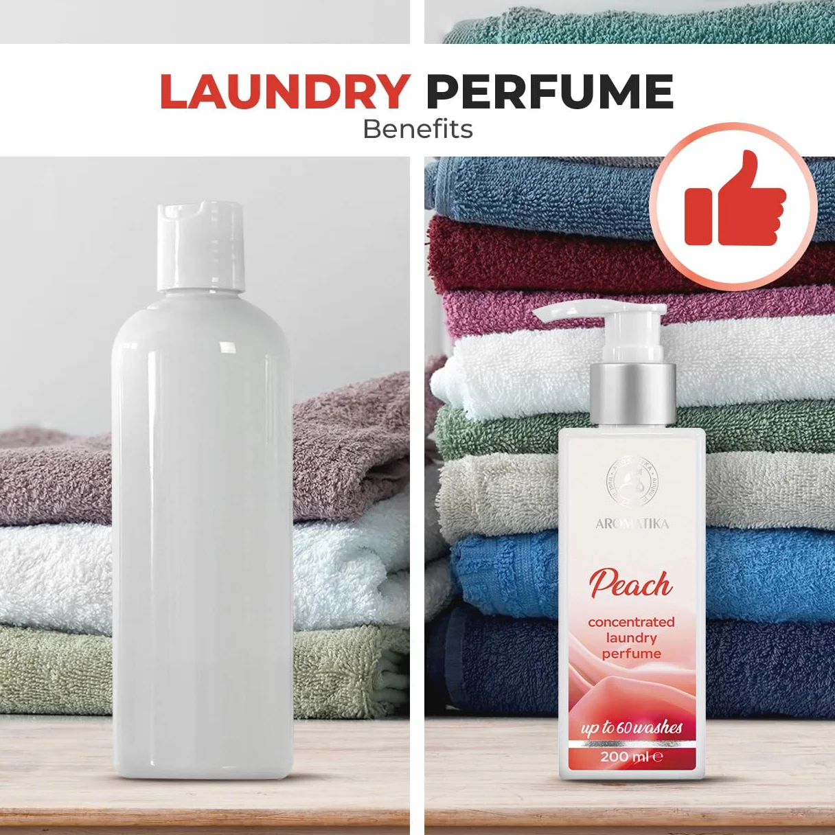 Concentrated Laundry Perfume Peach 200ml - Liquid Perfume Laundry - Laundry Scent Booster - Linen Freshener - Cotton Perfume - Washing Fragrance - Fruity Scent