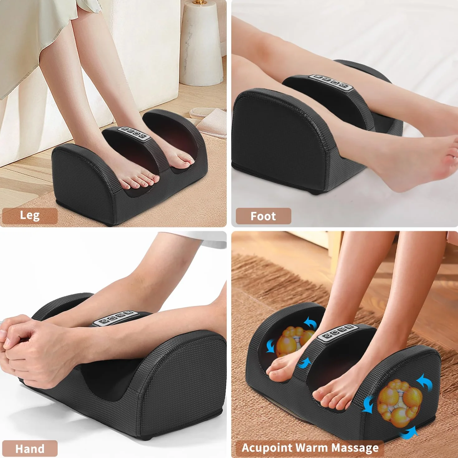 Shiatsu masażer do stóp z funkcją podgrzewania, masażer na nogi, głęboki masaż tkanek z funkcją podgrzewania, masażer z wałkami, elektryczny masażer stóp, prezent dla rodziców i przyjaciół