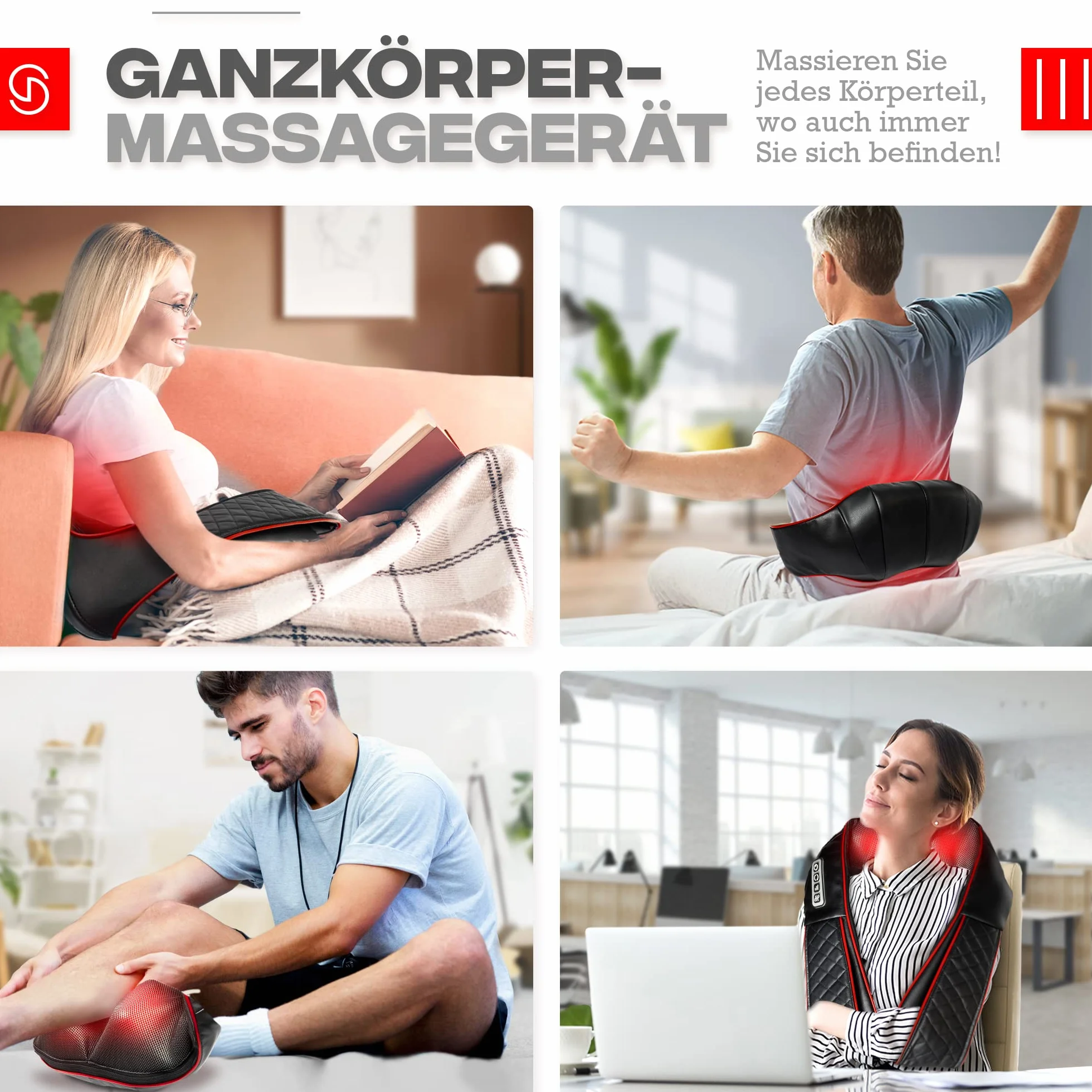 Shiatsu masażer karku z ogrzewaniem do szyi pleców ramion