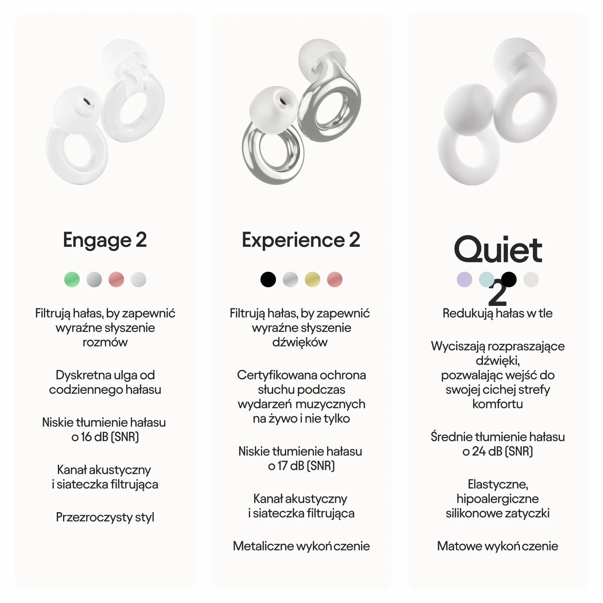 Loop Engage 2 – tłumienie hałasu 16 dB, wyraźne słyszenie mowy, spotkania towarzyskie, praca