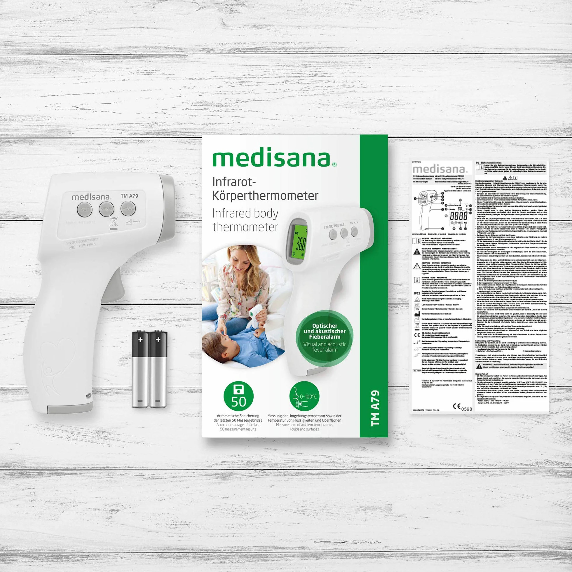 Medisana TM A79 Bezdotykowy Termometr Kliniczny Na Podczerwien Bialy