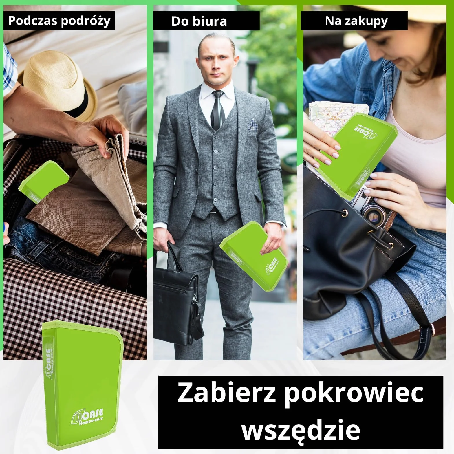 HOMEO-Case | Etui Homeopatyczne z 40 Przestrzeniami na Fiolki Boiron o Pojemności 4 Grama | Nie Zawiera Fiolków | Zielony Limonkowy