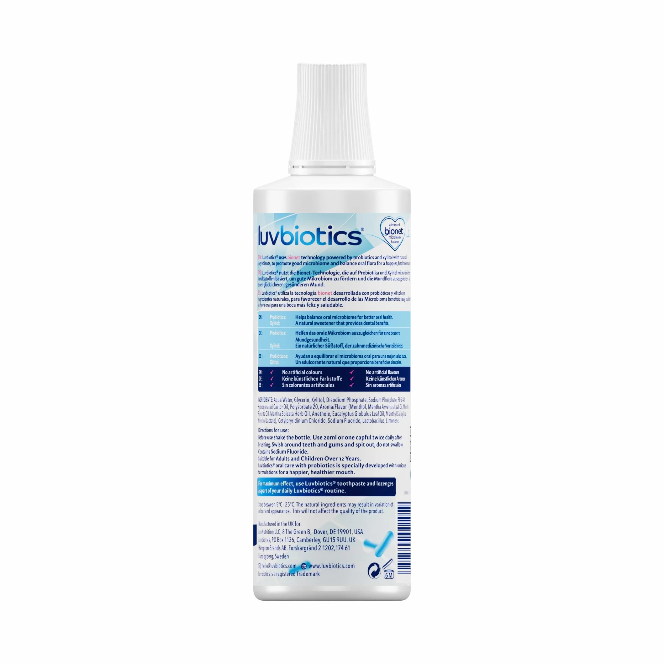 Luvbiotics Advanced Dental Hygiene mit Probiotika Original Mundspülung