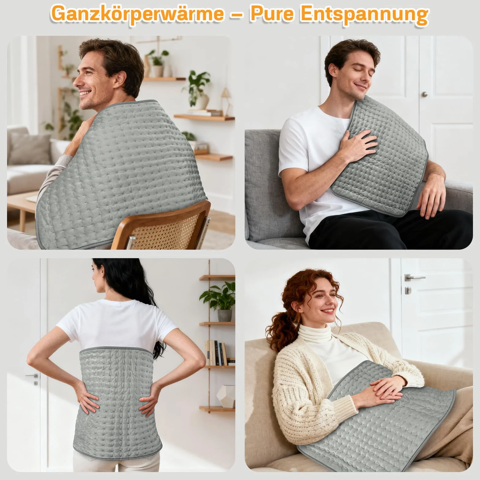 Nigecue 43 x 84 cm poduszka grzewcza z automatycznym wyłączaniem, szybka technika ogrzewania, elektryczna poduszka grzewcza z 9 stopniami ogrzewania, ochrona przed przegrzaniem, wyświetlacz LED, koc