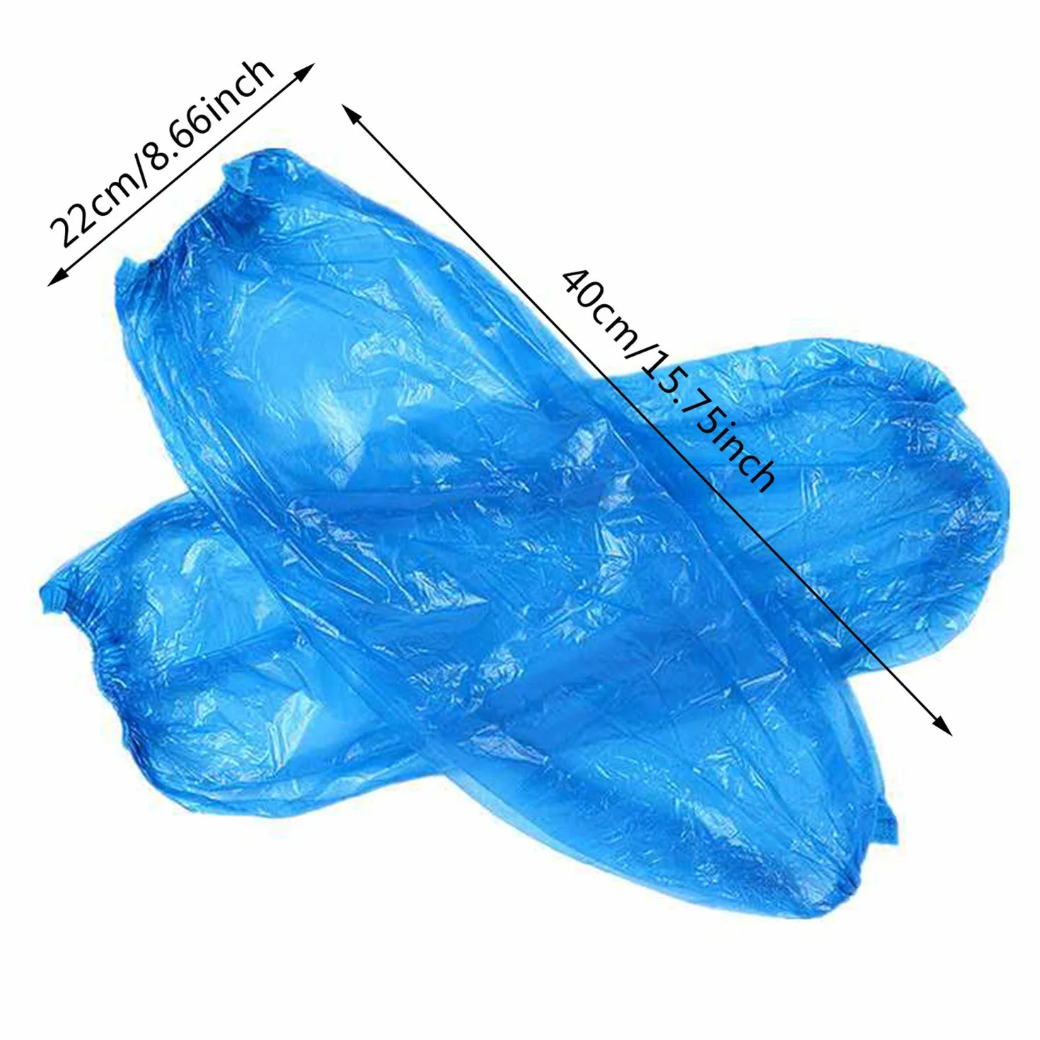 Olgaa 100 sztuk jednorazowych nakładek, niebieski, plastikowy, dorosły, unisex, kobiety, pracujący dorośli, pracownicy służby zdrowia