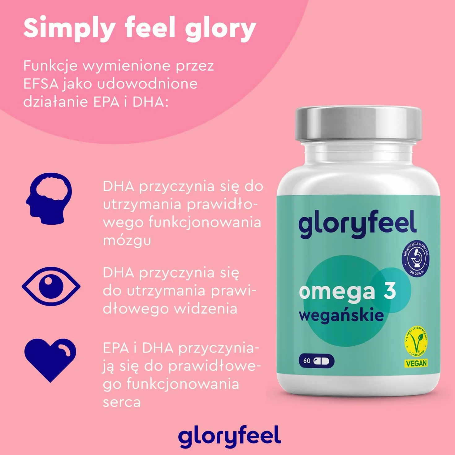 Life's™ OMEGA Omega-3 wegańskie z oleju z alg 1440 mg kapsułka wysoka dawka DHA 432 mg EPA 216 mg