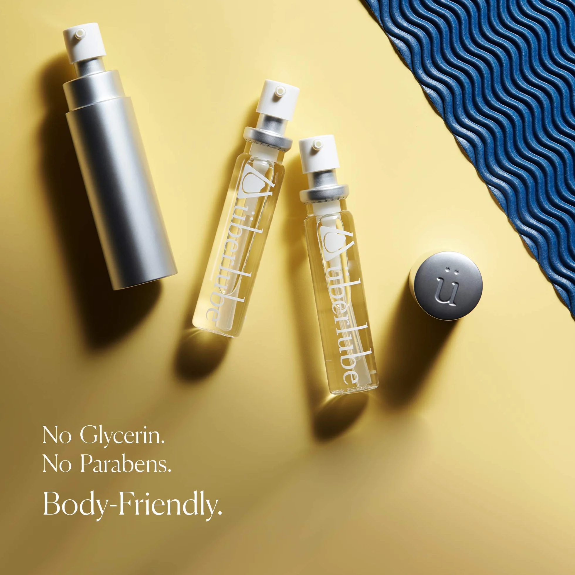 Überlube Travel Lube Bezpieczny Lateksowy Lubrykant Silikonowy Do Seksu Z Witaminą E Bezzapachowy, Bezzapachowy Działa Pod Wodą - 15 Ml Srebrny Podróżnik Good-To-Go + 2 Wkłady (Łącznie 45 Ml)