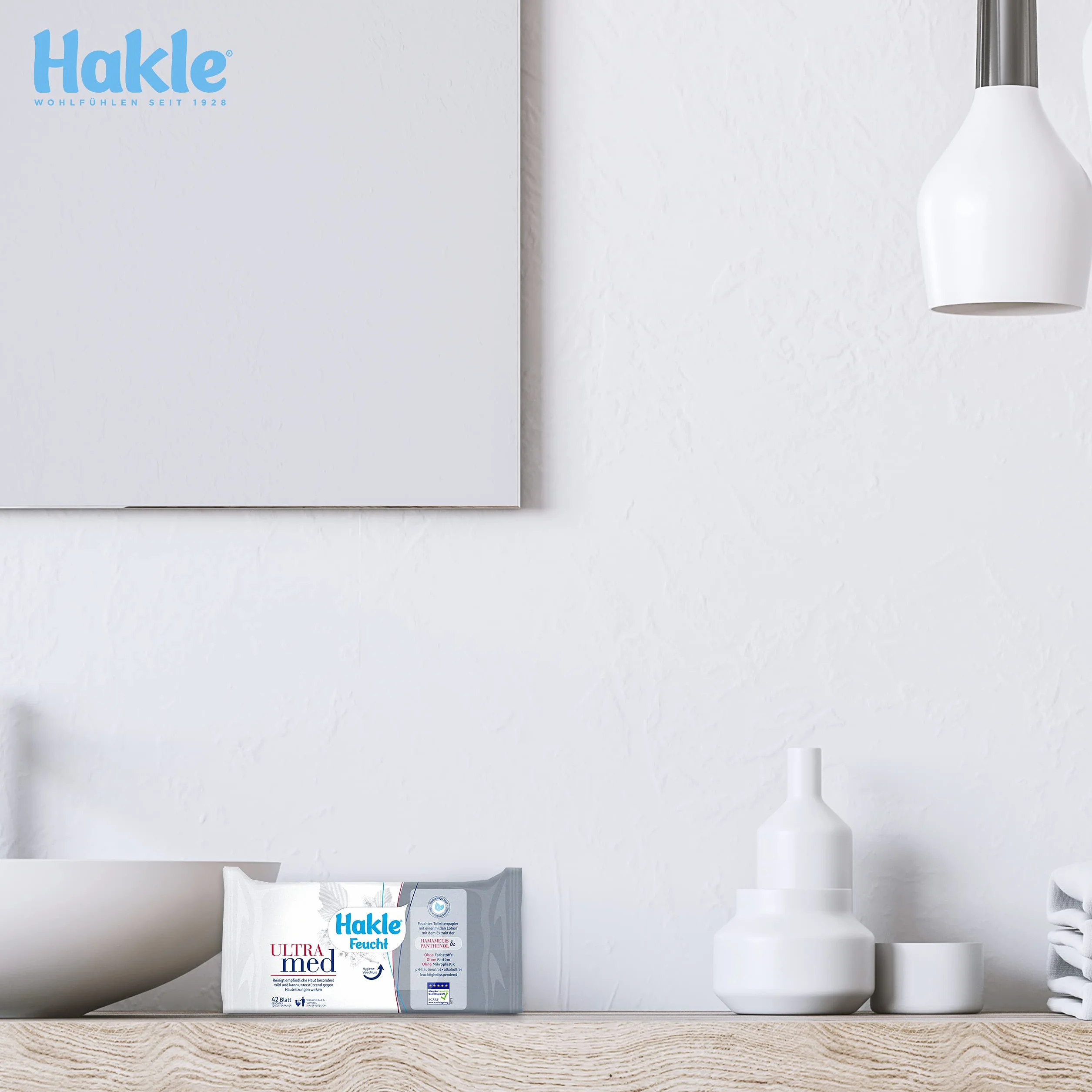 Hakle Wilgotny Papier Toaletowy Ultra Med 12 Sztuk 12 x 42 Arkuszy Pielęgnujący Szybko Rozpuszczalny w Wodzie