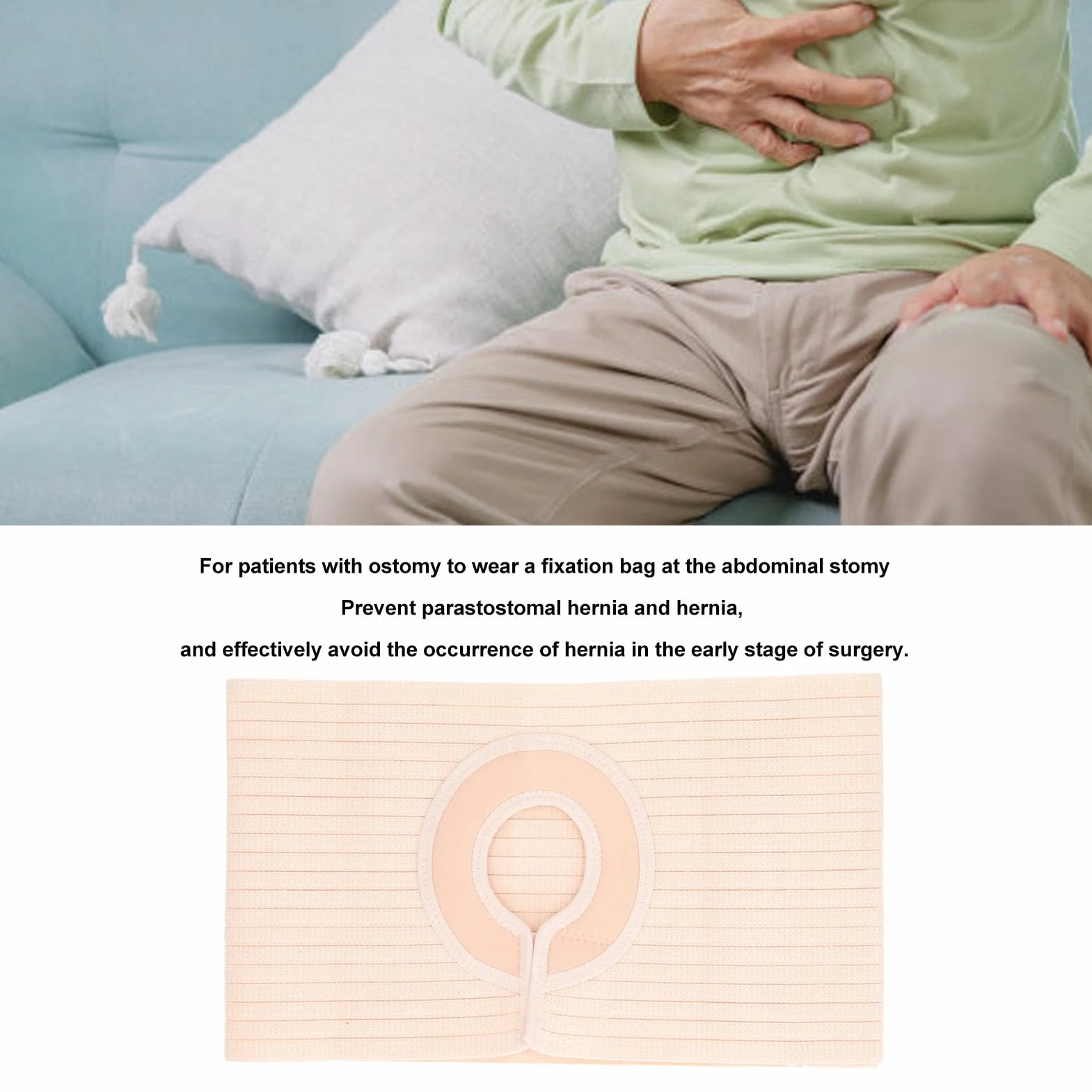 Stoma pasek podtrzymujący przepuklinę brzucha, elastyczny pasek na przepuklinę, elastyczny pasek na przepuklinę Ostomy, elastyczny, miękki, oddychający, medyczny pasek Ostomy, dla mężczyzn i kobiet