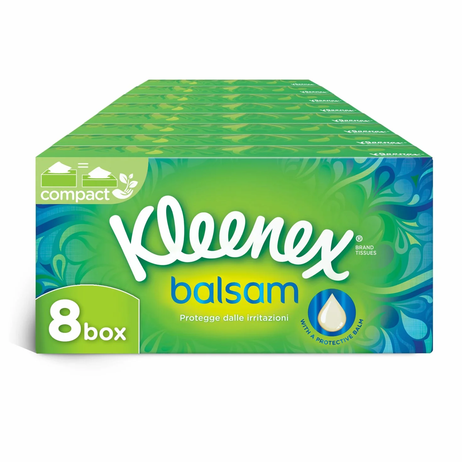 Kleenex Balsam Box Chusteczki kojące, 8 opakowań po 80 sztuk
