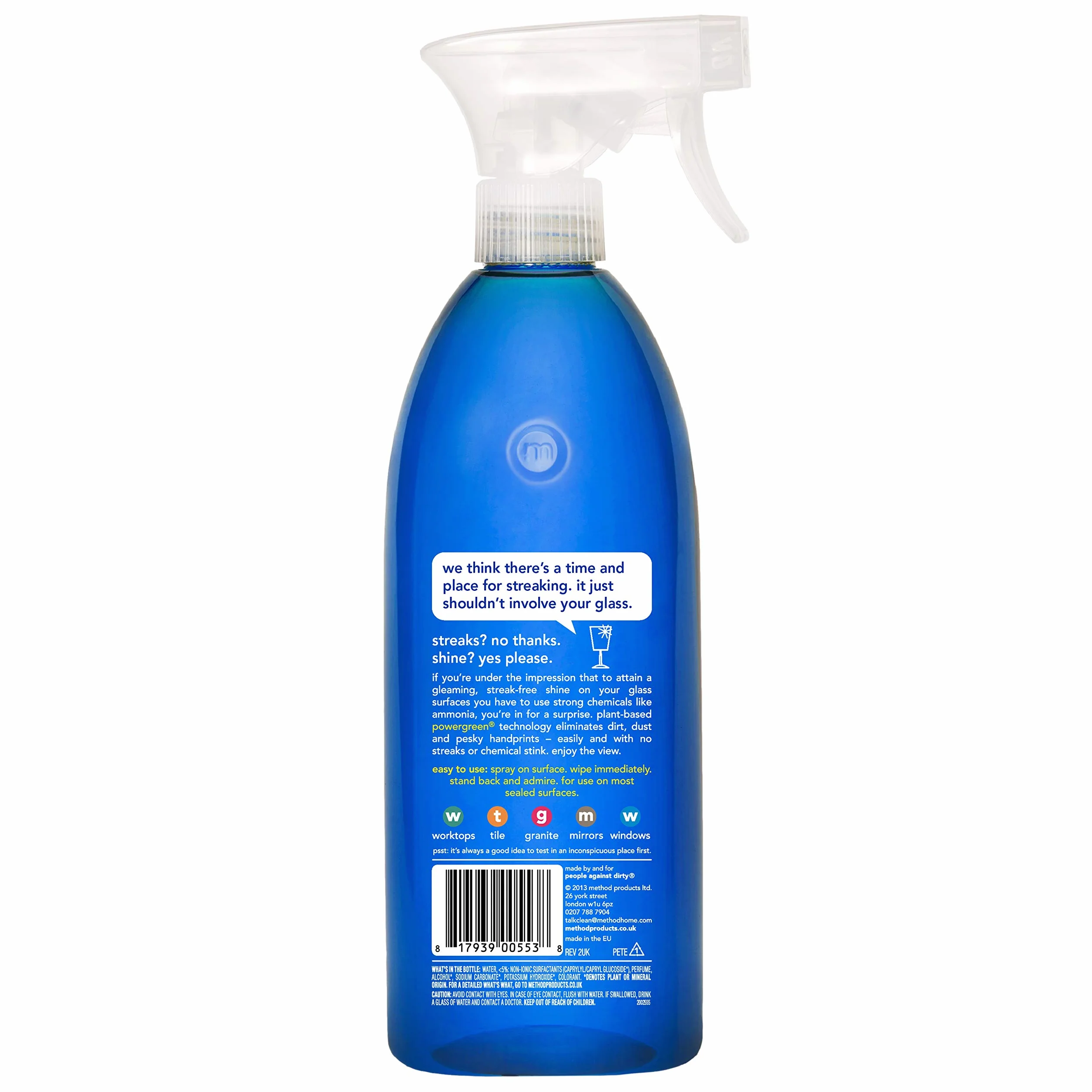 Method Spray do czyszczenia szkła, spray do okien i stali nierdzewnej, świeży i żywy zapach mięty, 1 sztuka, 828 ml