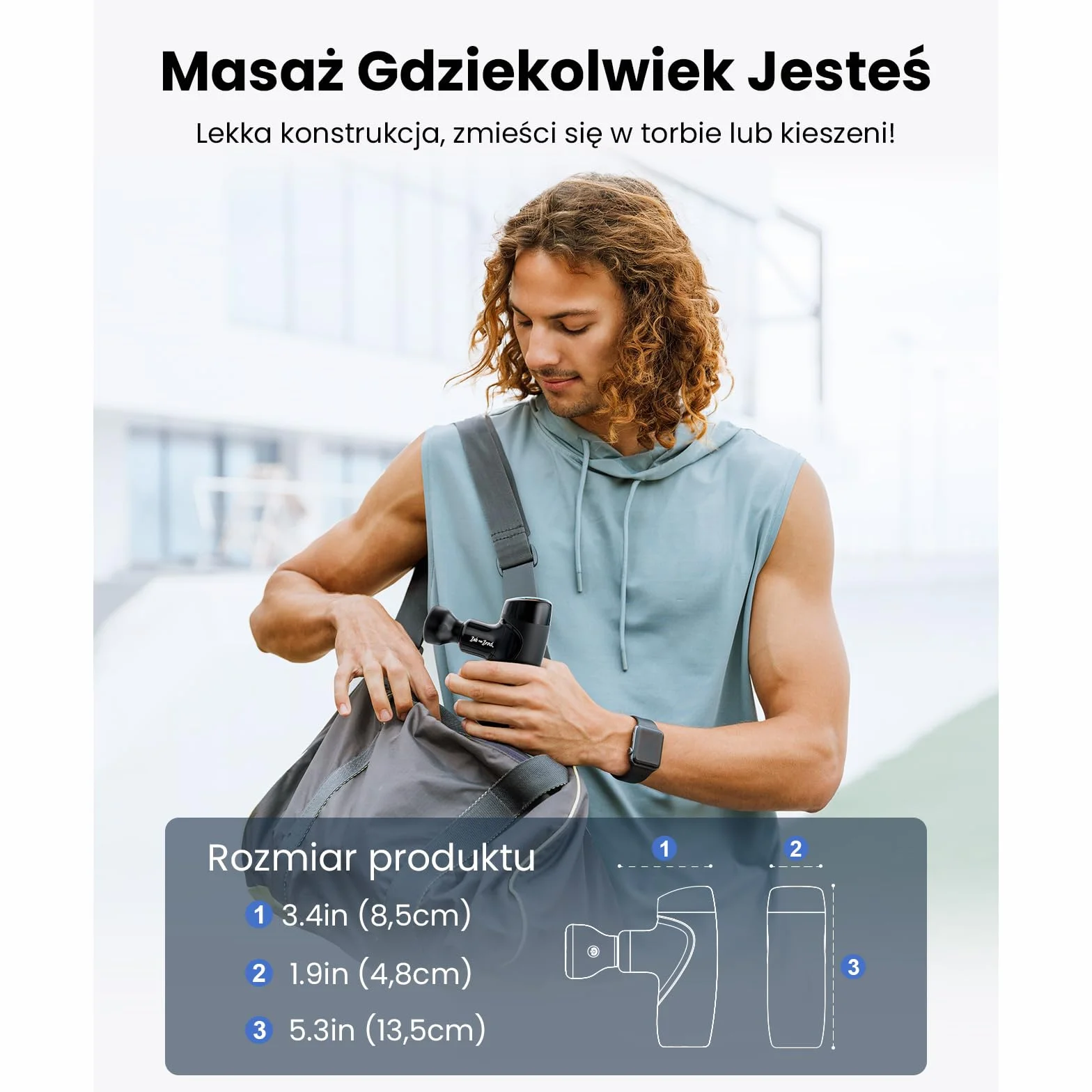Bob and Brad M7 Plus mini pistolet do masażu z podgrzewaniem 9 mm amplituda USB-C