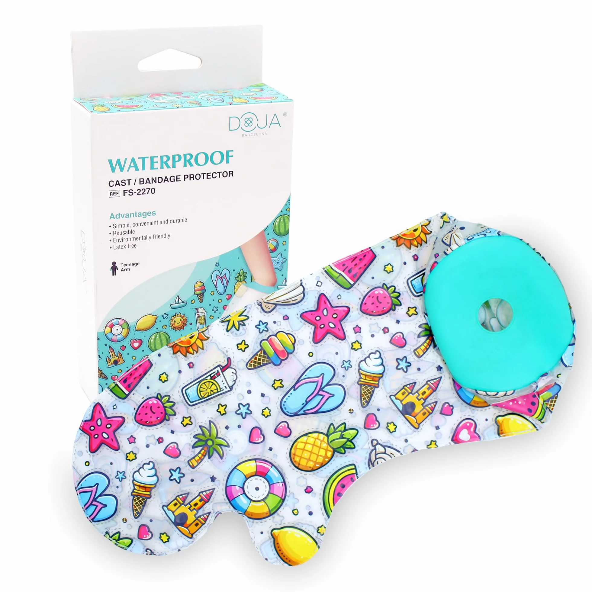 DOJA Barcelona | Ochraniacz dłoni dziecka | Opakowanie 1 | Pokrowiec na ręka dziecka i nastolatki | 51 cm x 24 cm | Pokrowiec PVC z silikonowym zamknięciem | Wodoodporny pokrowiec na rękę | do