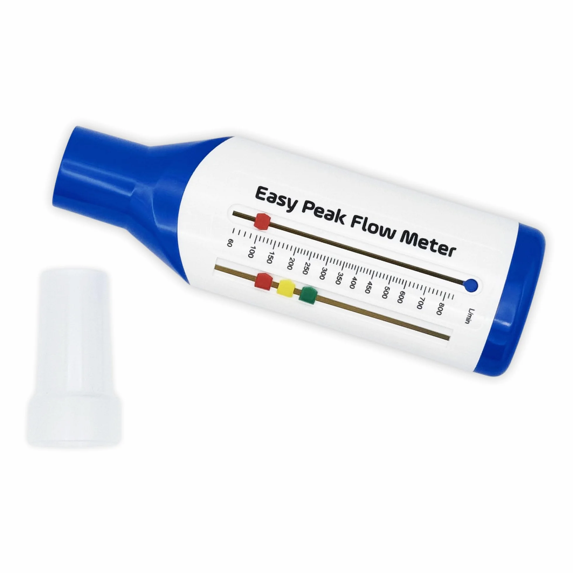 Easy Peak Flow Meter dla dorosłych do monitorowania funkcji płuc | miernik przepływu wydechowego | wskaźnik oznaczony kolorami | standardowy zakres dla dorosłych | zawiera instrukcje i puste wykresy -