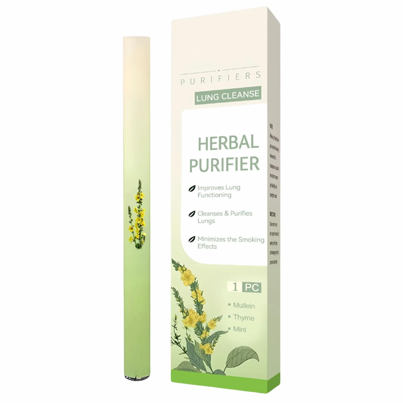Mullein płyn do czyszczenia płuc oczyszczacz płuc dyfuzor ziół naturalny pręt do inhalatora aromaterapia