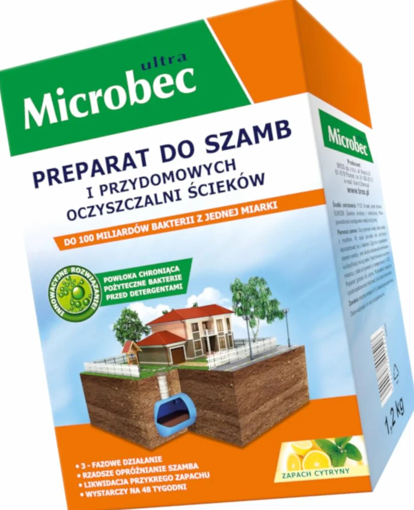 Środek czyszczący i aktywator bakterii do szamb, oczyszczalni ścieków, 1,2 kg, usuwa nieprzyjemne zapachy