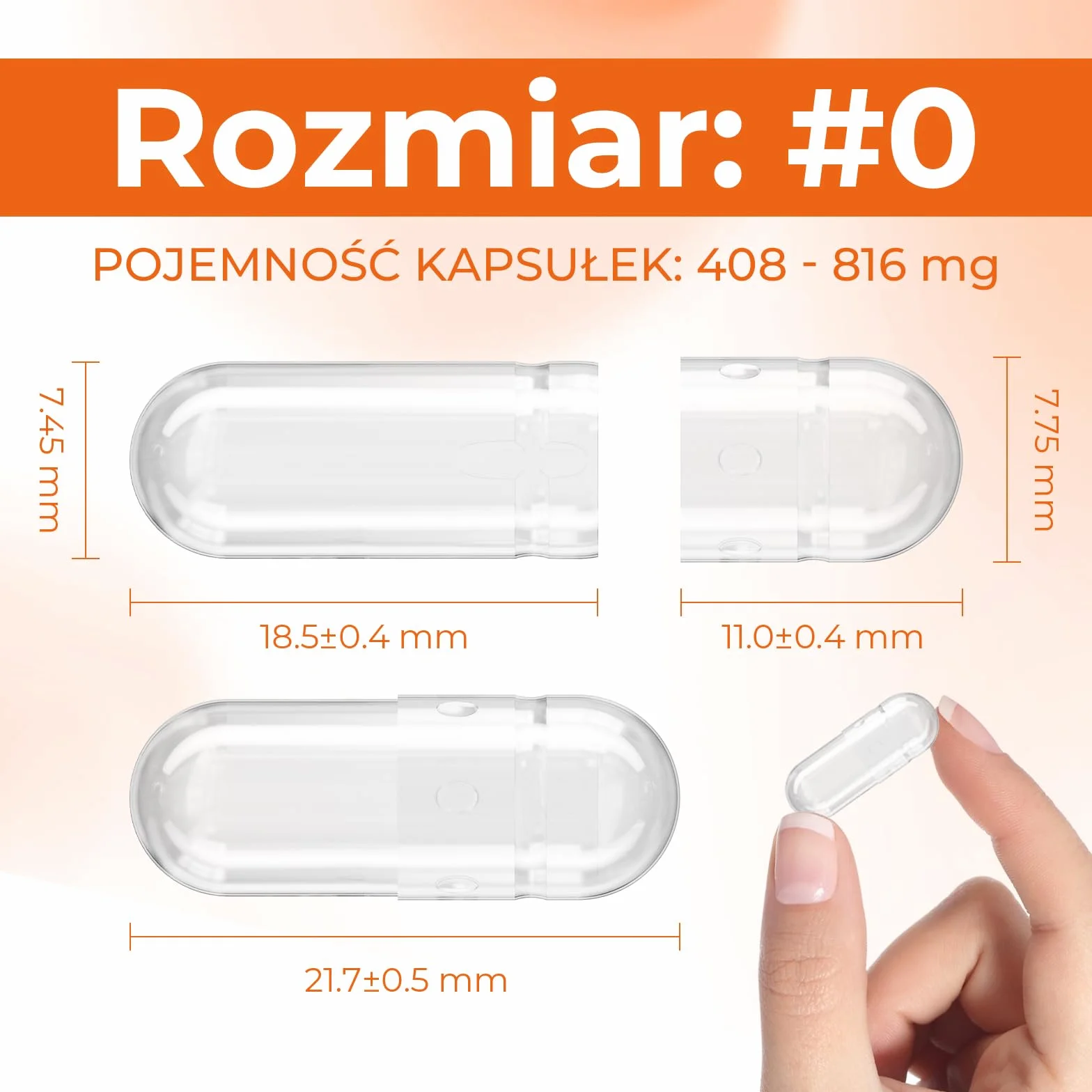 Angtai JN rozmiar 0 100 sztuk żelatynowe puste kapsułki, z 2 łyżki, bezbarwne i bezwonne, łatwe do połknięcia przezroczyste puste kapsułki, łatwe do przygotowania w domu, pojemność 408-816mg