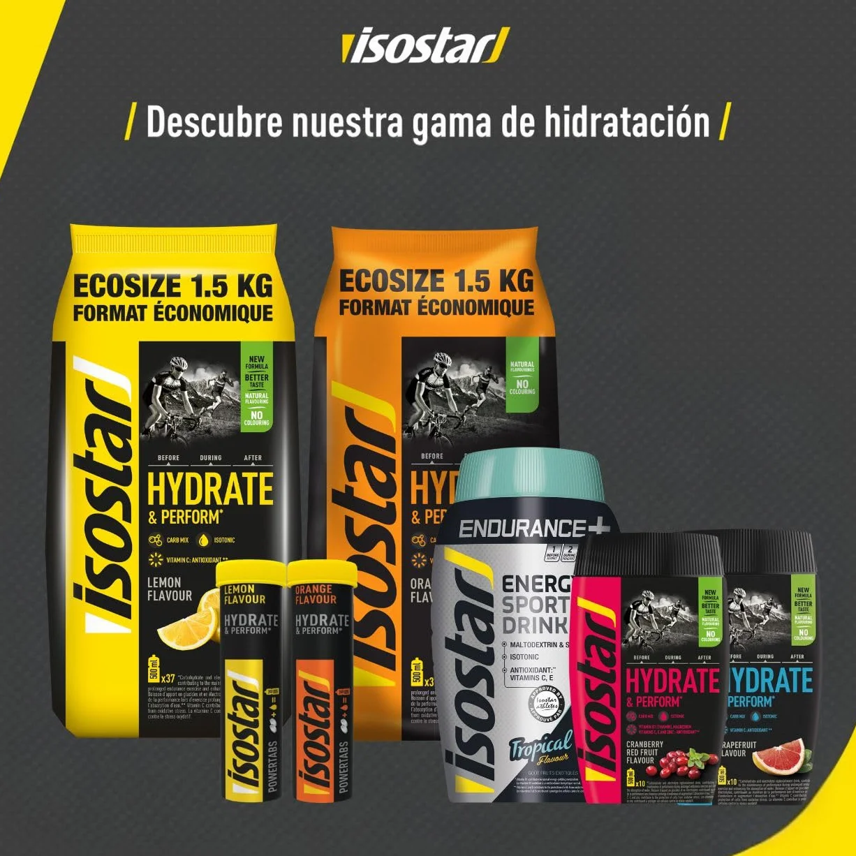 Isostar Koncentrat 1 opakowanie x 1500g - Napój Izotoniczny - Węglowodany - Nawodnianie - Elektrolity - Wapń Magnez i Sód (Pomarańcza)