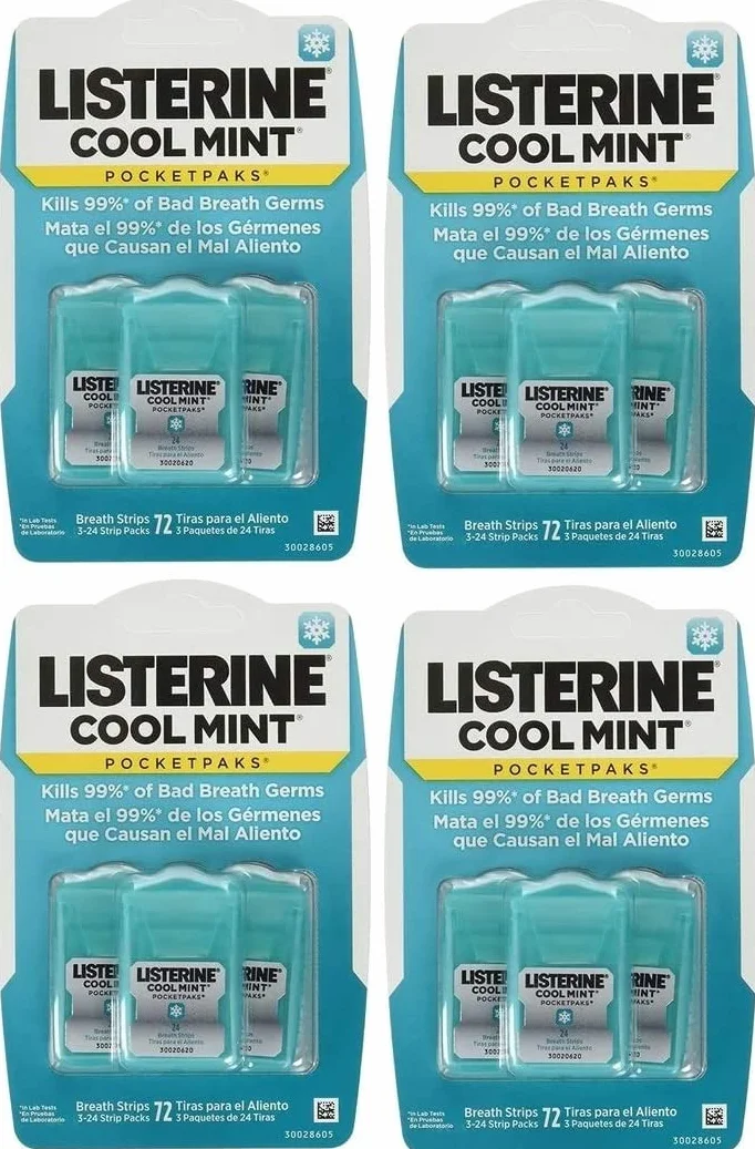 Listerine PocketPaks, Cool Mint, 24 paski (opakowanie po 12) Listerine