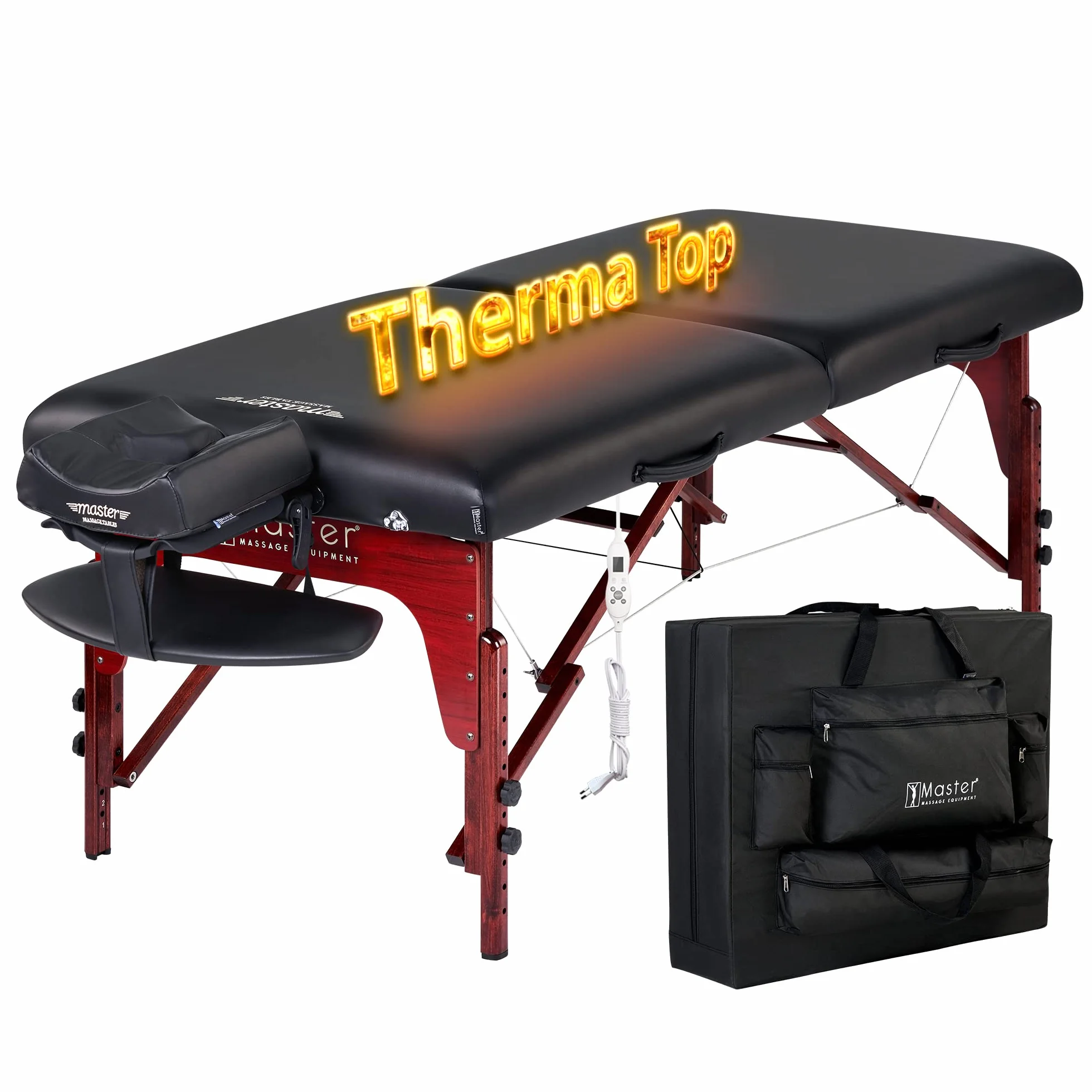 Master Massage Therma Top Mobil Leżanka do Masażu Podgrzewana Składana 71 cm Czarny