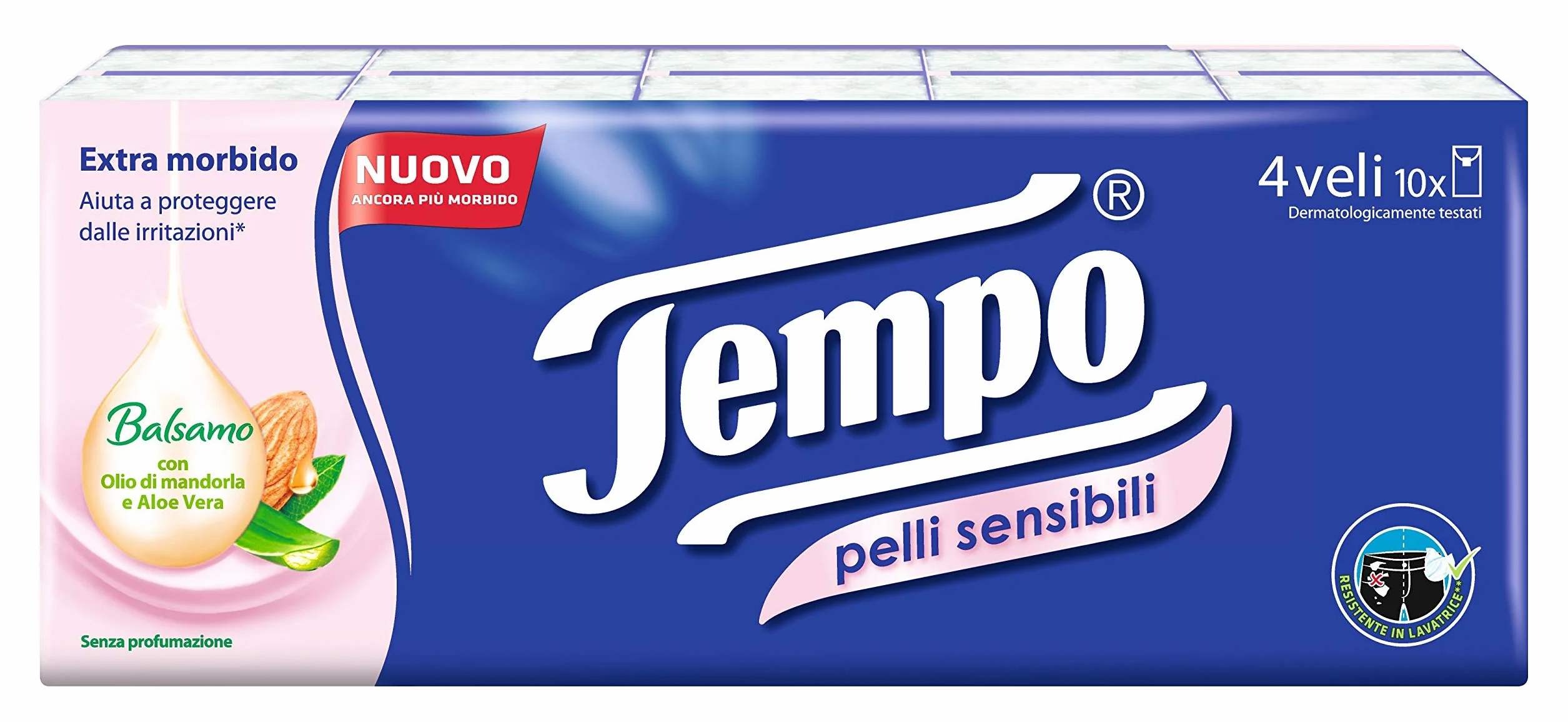 Tempo Chusteczki z Aloesem dla Skóry Wrażliwej 10 opakowań po 9 chusteczek