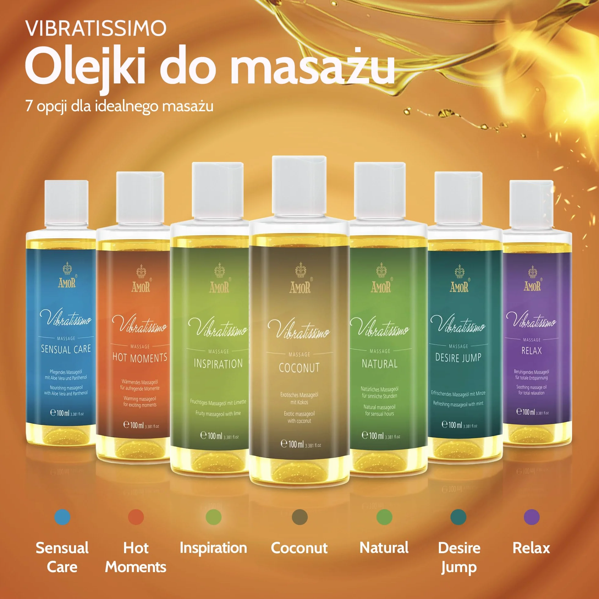 „Hot Moments” Vibratissimo – rozgrzewający, kojący olejek do masażu, olejek do masażu erotycznego, 100 ml