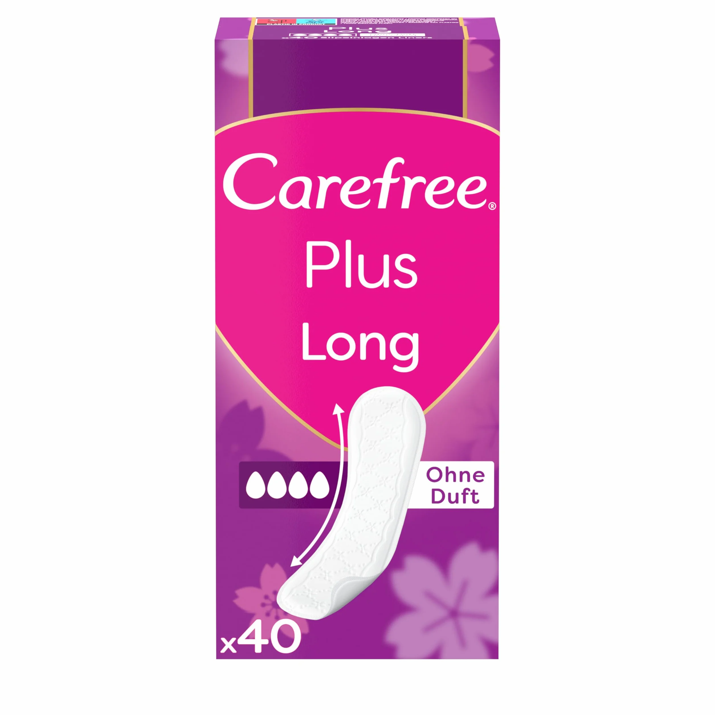 CAREFREE Wkładki higieniczne Plus Long perfumowane 5 x 40 sztuk super chłonne