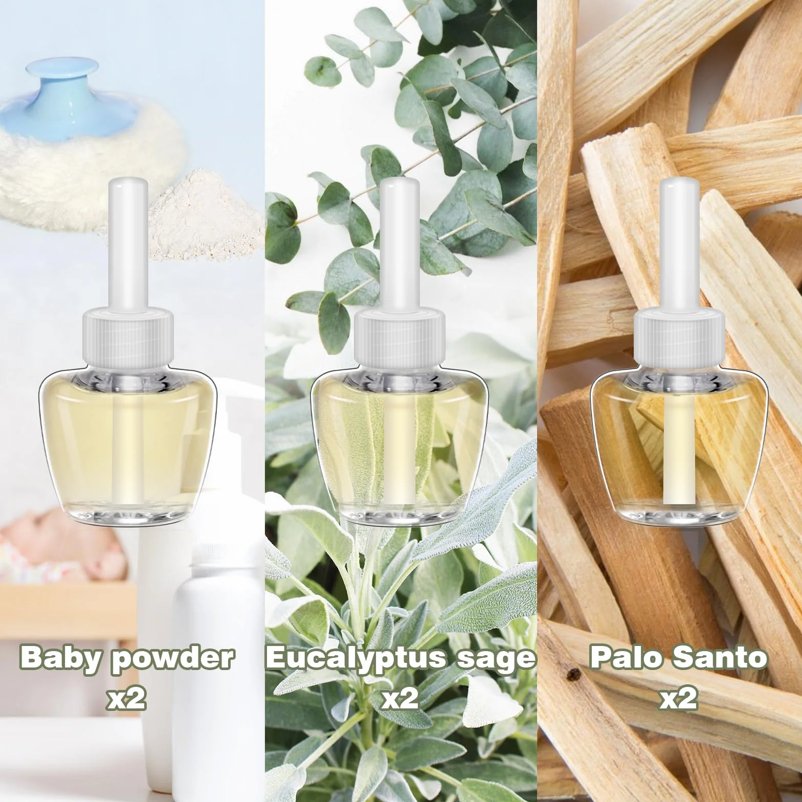 SCENTORINI wkład do buteleczki z olejkiem zapachowym 6 x 19 ML Palo Santo Eukaliptus Salvia odświeżacz powietrza
