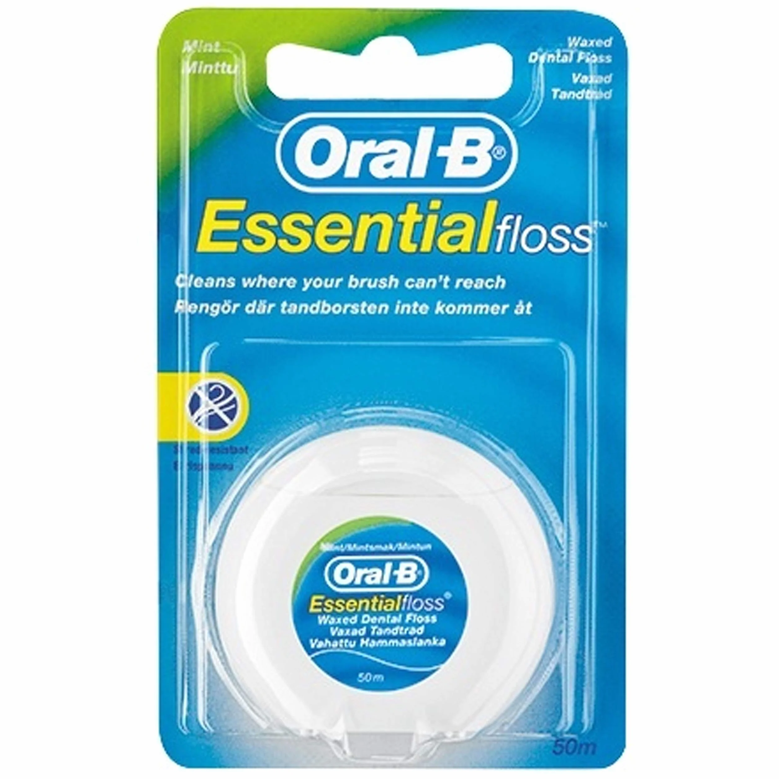 Oral B Essential woskowana nić dentystyczna miętowa 50 m 12 opakowań