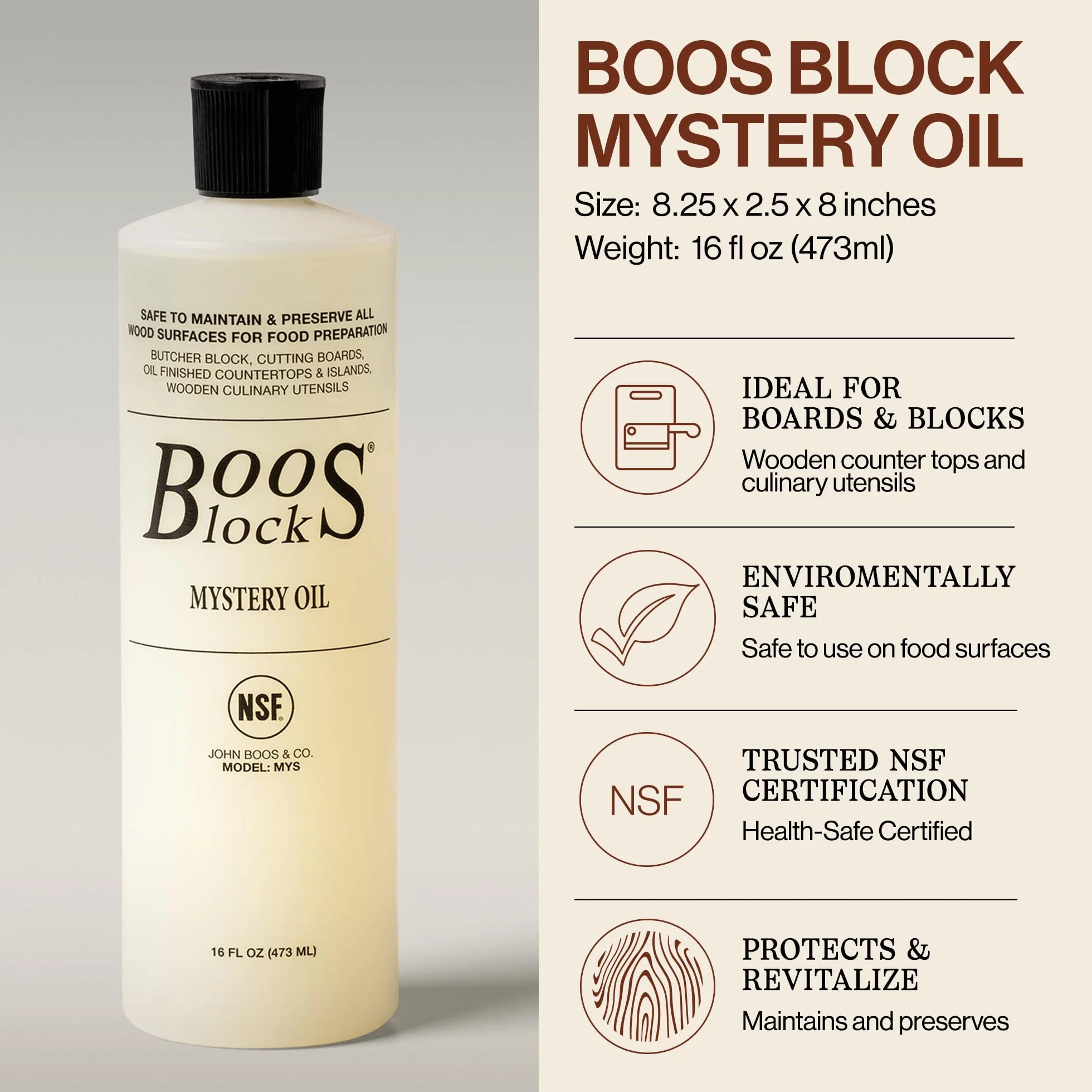 John Boos Mystery Oil olejek pielęgnacyjny do drewna 473 ml i krem Board Cream 148 ml