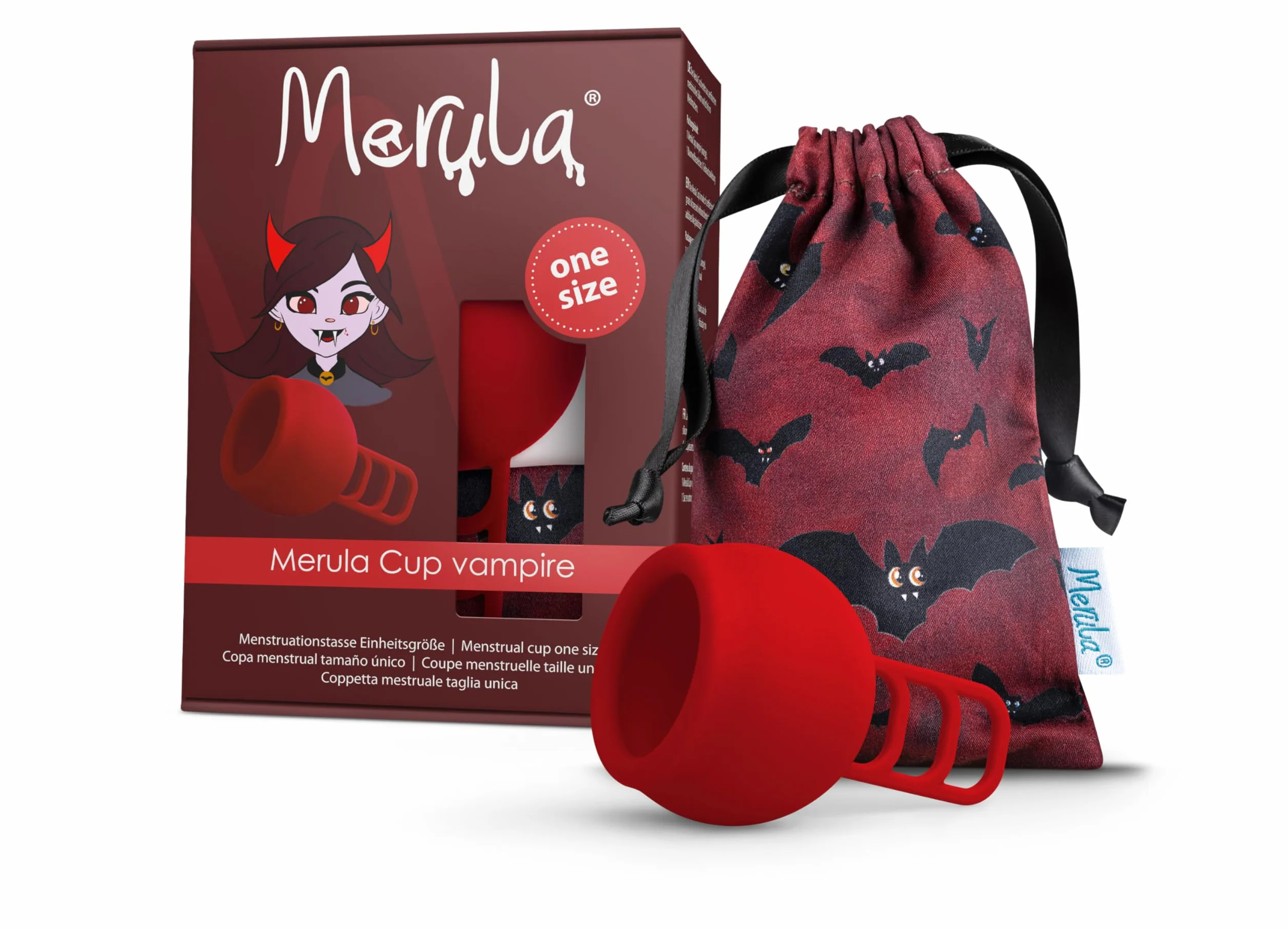 Merula Kubek menstruacyjny wampira czerwony silikon medyczny