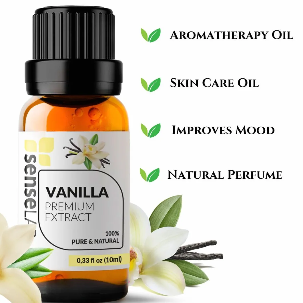SenseLAB Olejek eteryczny waniliowy - 100% czysty naturalny olejek waniliowy, jakość terapeutyczna do dyfuzora aromaterapeutycznego - Olejek relaksujący i kojący (10 ml)