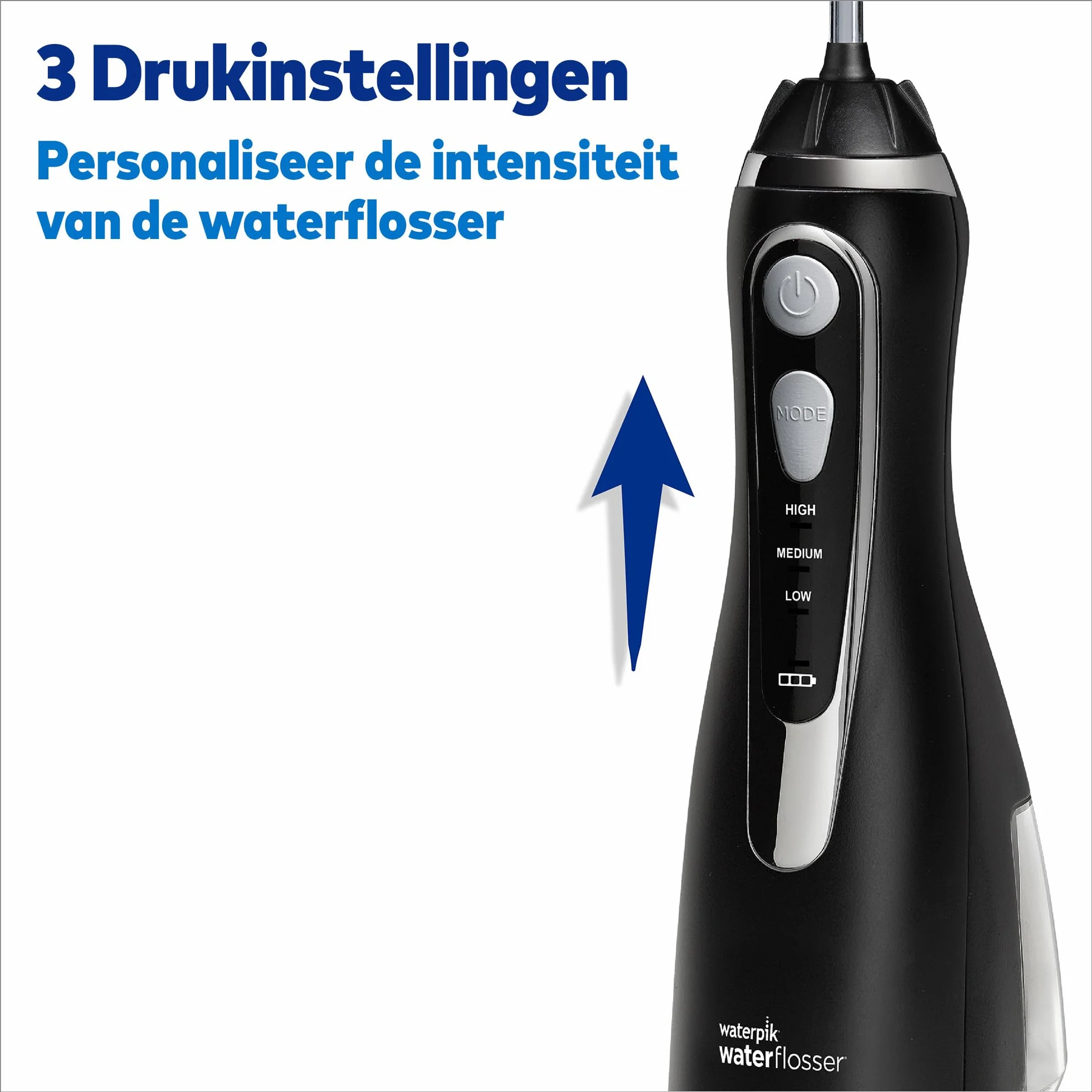 Waterpik Cordless Advanced Irygator Bezprzewodowy WP-582EU, 3 Ustawienia Ciśnienia, Czarny