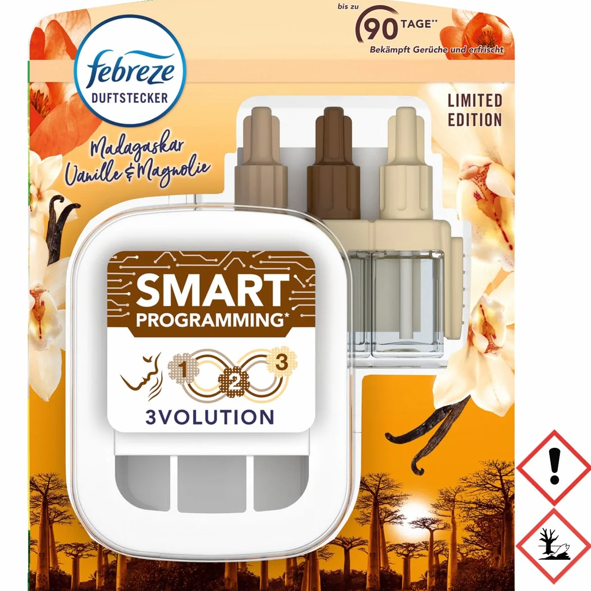 Febreze 3Volution wtyczka zapachowa 20 ml Madagaskar wanilia magnolia zestaw startowy automatyczny system świeżego zapachu