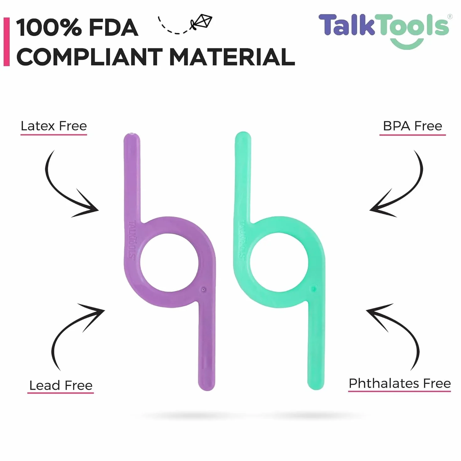TalkTools Chewy Combo Green and Purple - Oral Motor Sensory Tool dla małych dzieci i dzieci, poprawia żucie, gryzienie i przejrzystość mowy, alternatywa dla bezpiecznej i dotykowej terapii |
