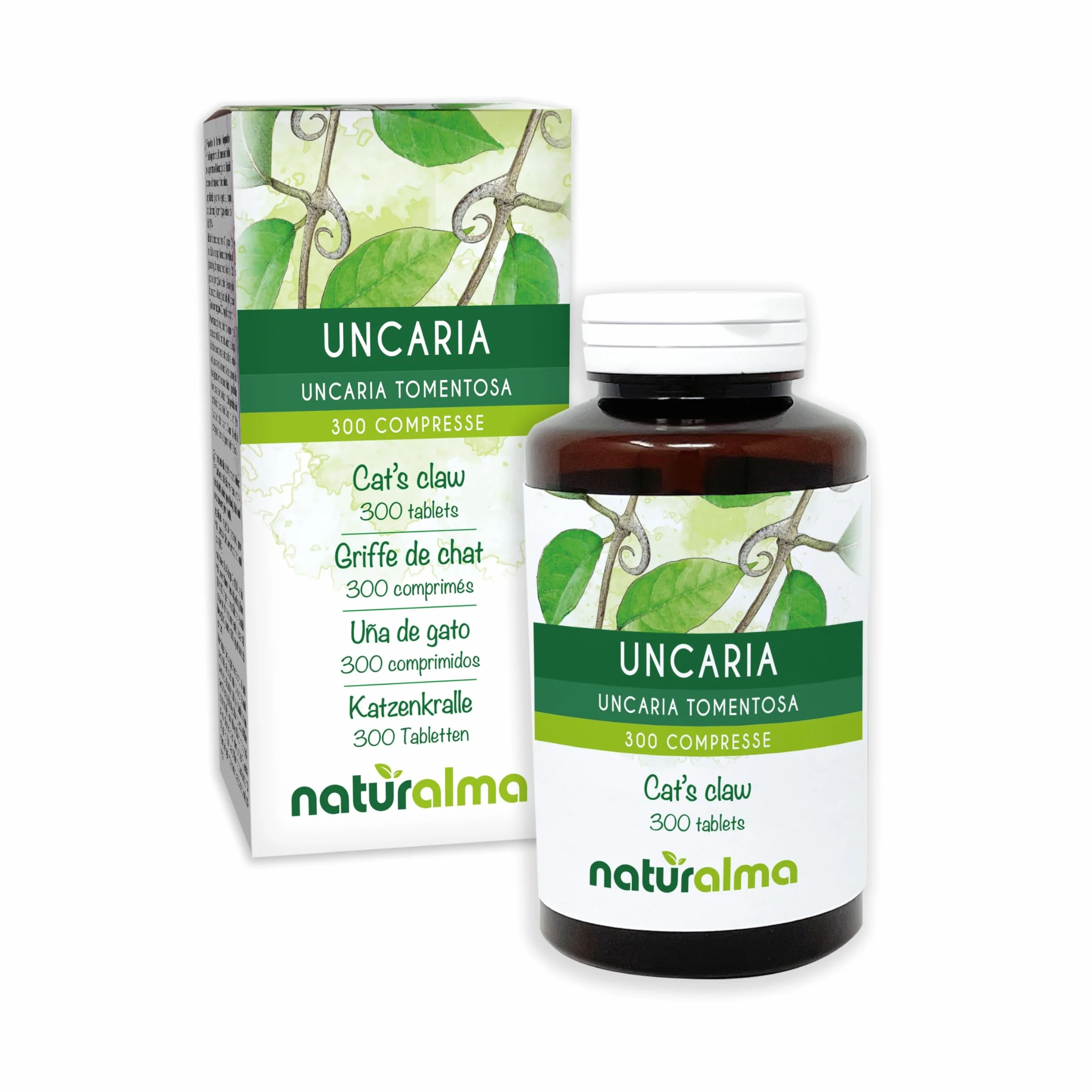 Koci pazur lub Vilcacora (Uncaria tomentosa) kora Naturalma - 150 g - 300 tabletek - Suplement diety - Naturalne i Wegańskie