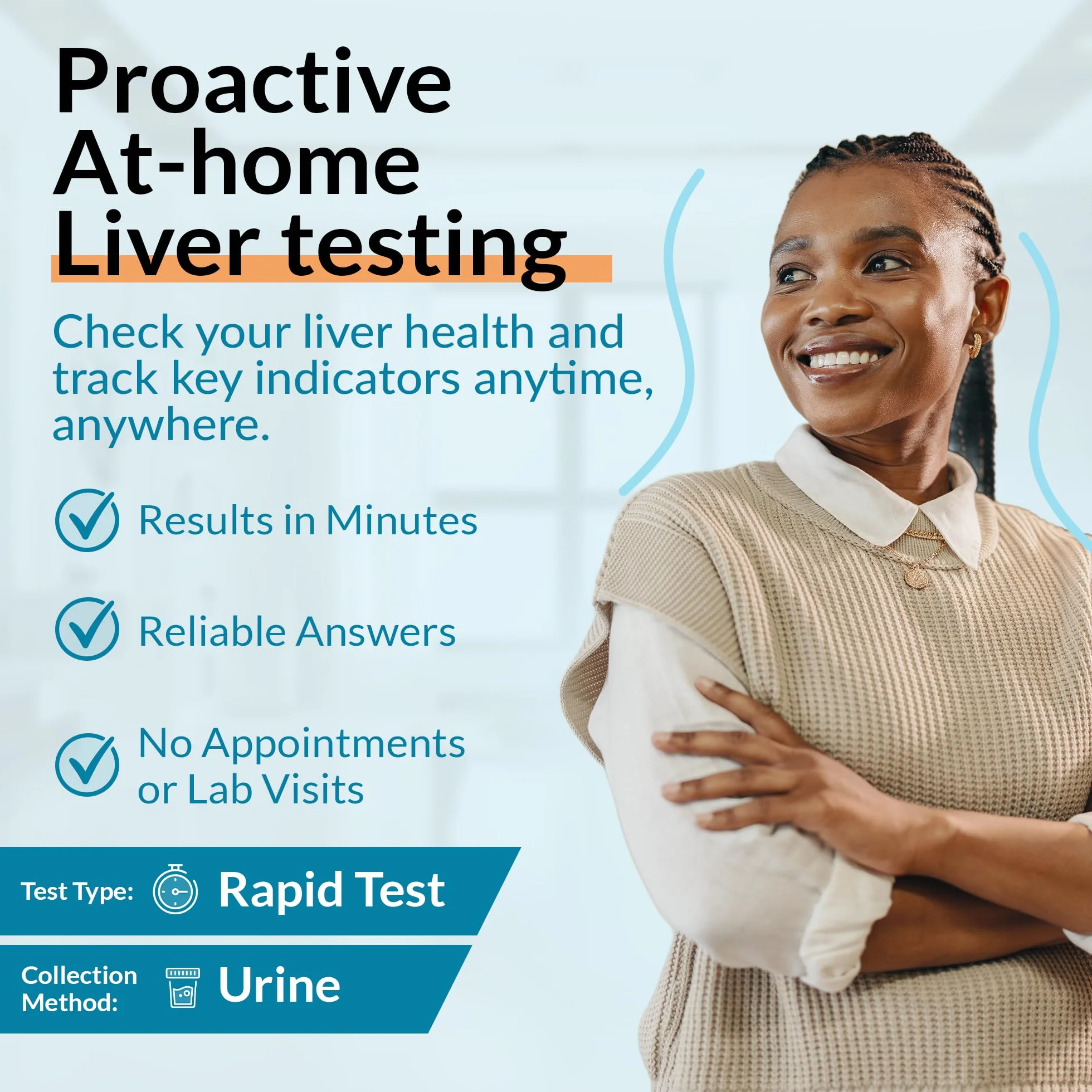 GetTested zestaw do badania zdrowia wątroby – test moczu na bilirubinę i urobilinogen