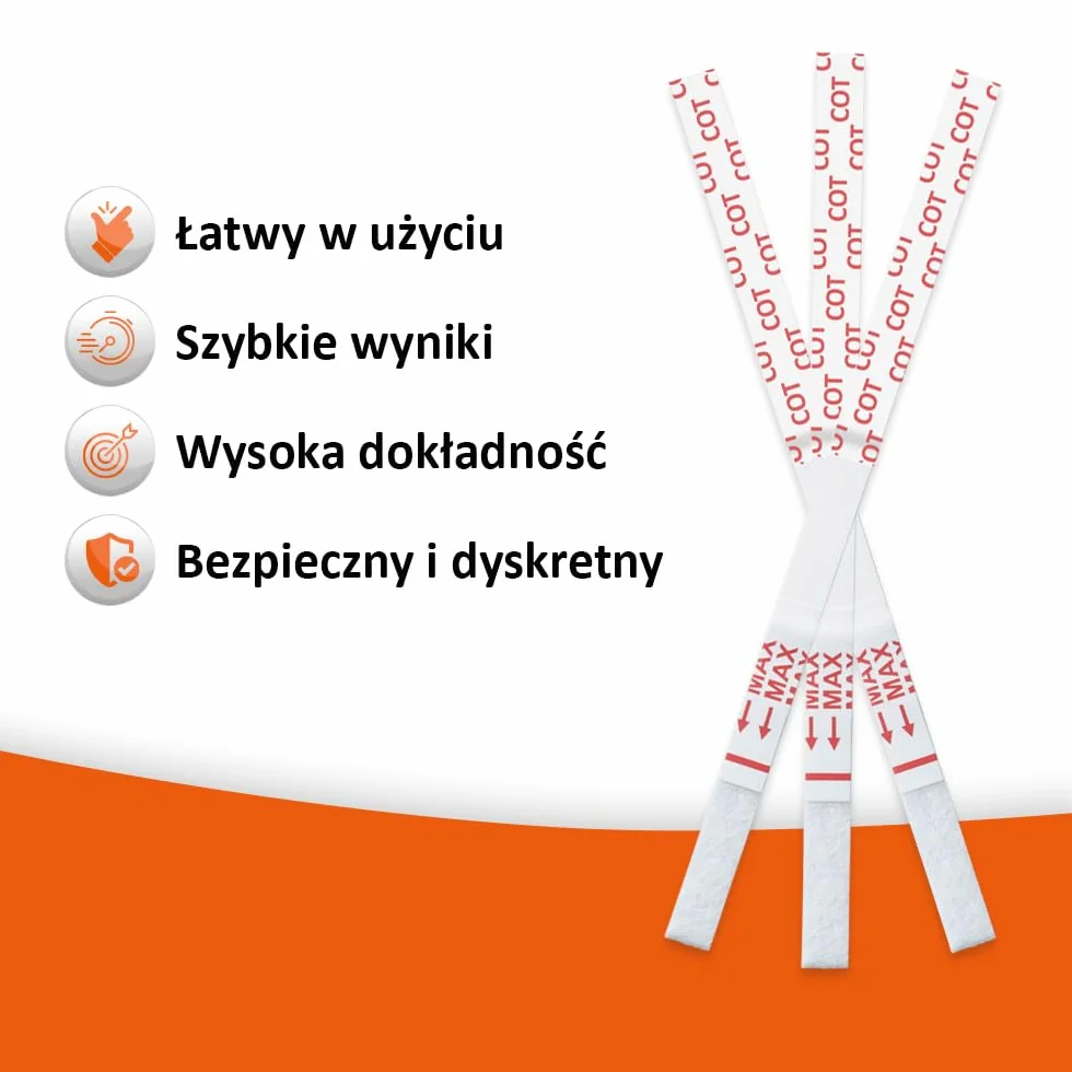 Test narkotykowy Kotynina (COT) Nikotyna 200 ng/ml 10 pasków testowych moczu 5 minut