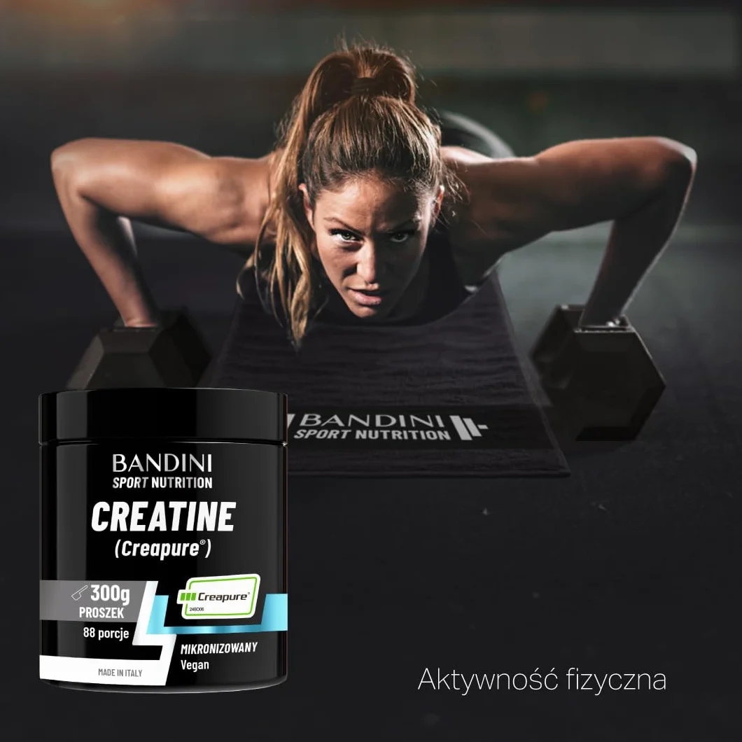 Bandini Kreatyna CREAPURE Monohydrat w czystym proszku suplement trening sport siłownia 100% wegańskie