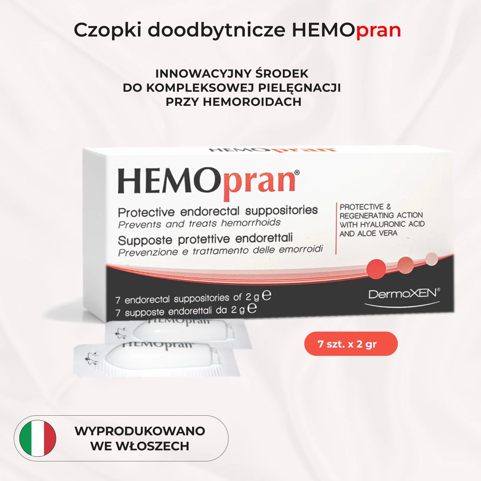 Czopki na Hemoroidy 7 Szt. Na Swędzenie, Pieczenie, Ból i Krwawienie