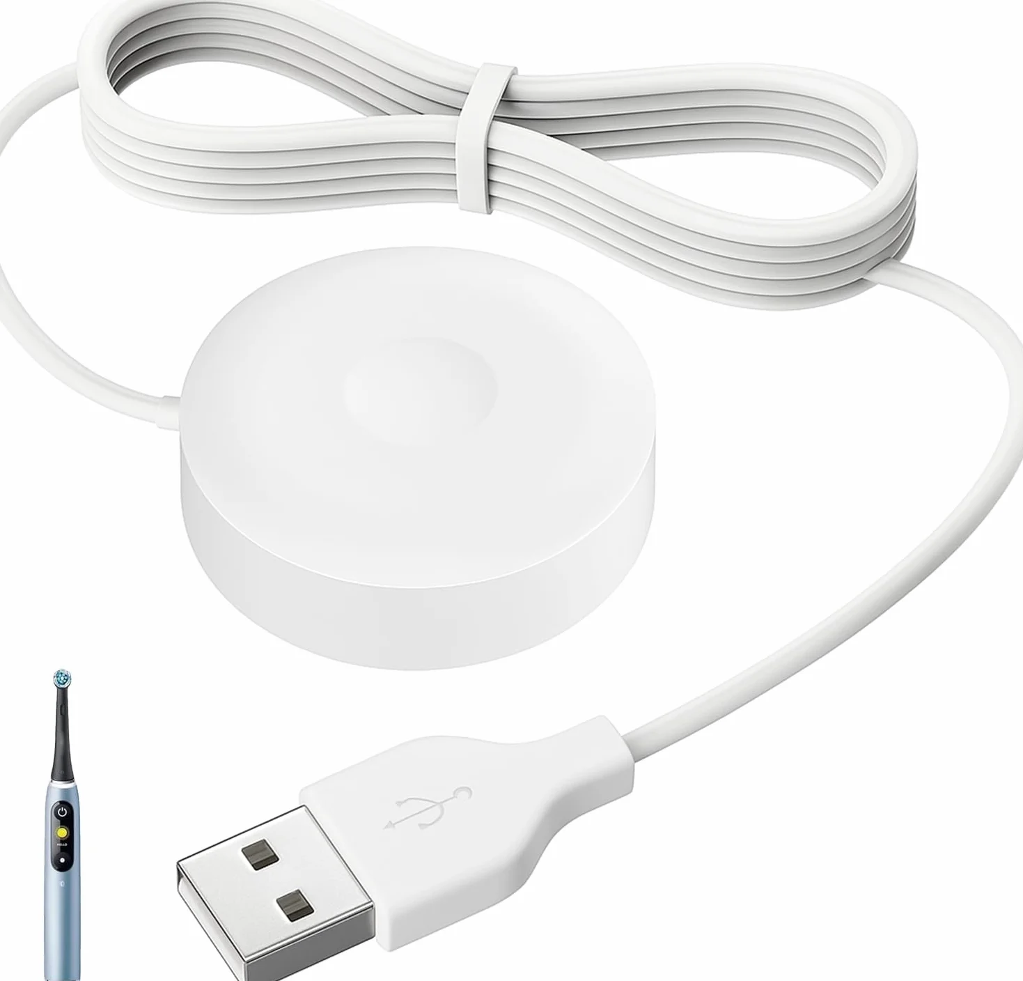 Stacja Ładowania Kompatybilna z Braun Oral-B iO Series 7 8 9, Ładowarka do Serii Oral B iO, Kabel USB, Zamiennik Modelu 3768, Charging Base