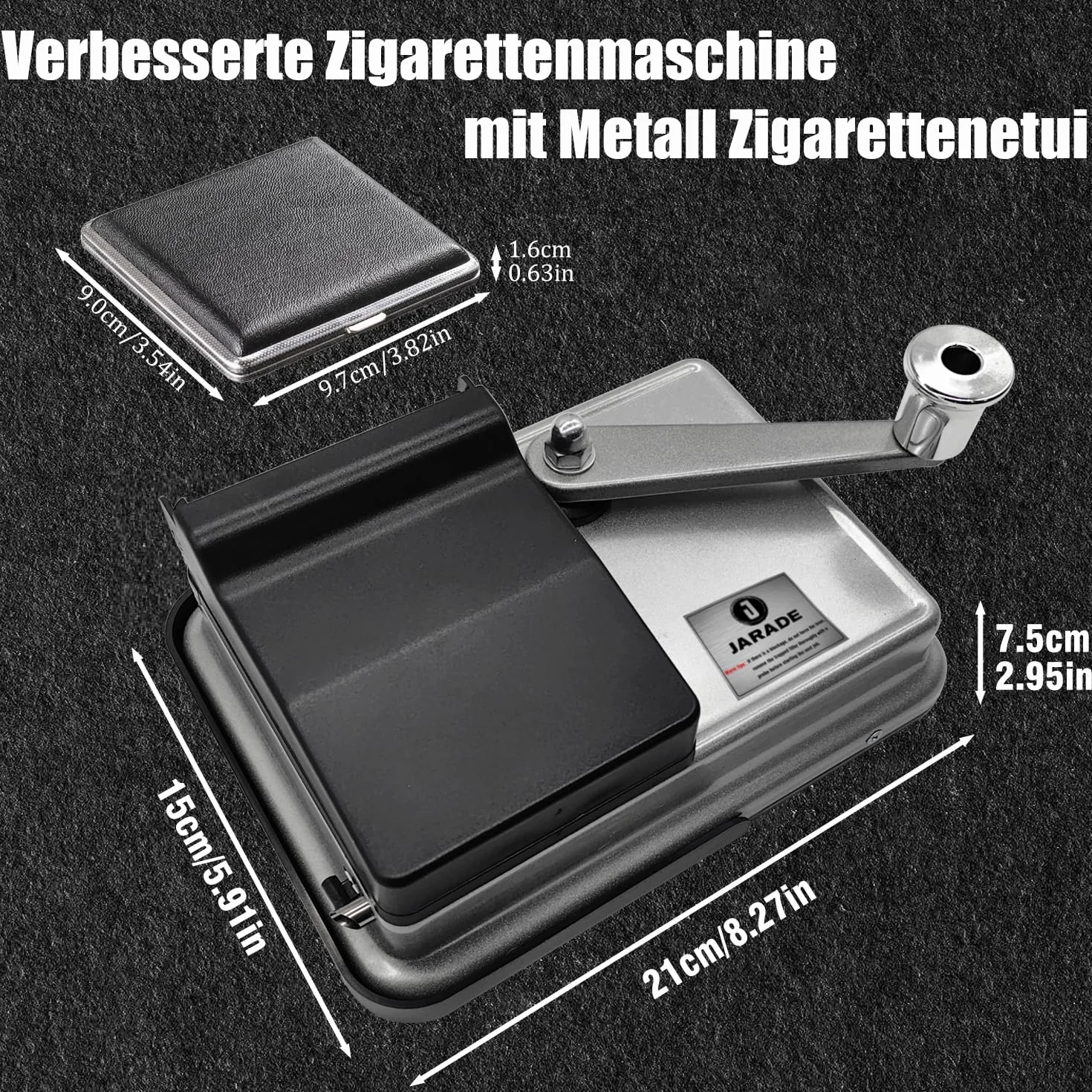 Nabijarka do papierosów – ręczna nabijarka do papierosów o średnicy 8 mm – wysokiej jakości nabijarka do tytoniu z metalu – łatwa w obsłudze – idealna do samodzielnie wykonanych papierosów