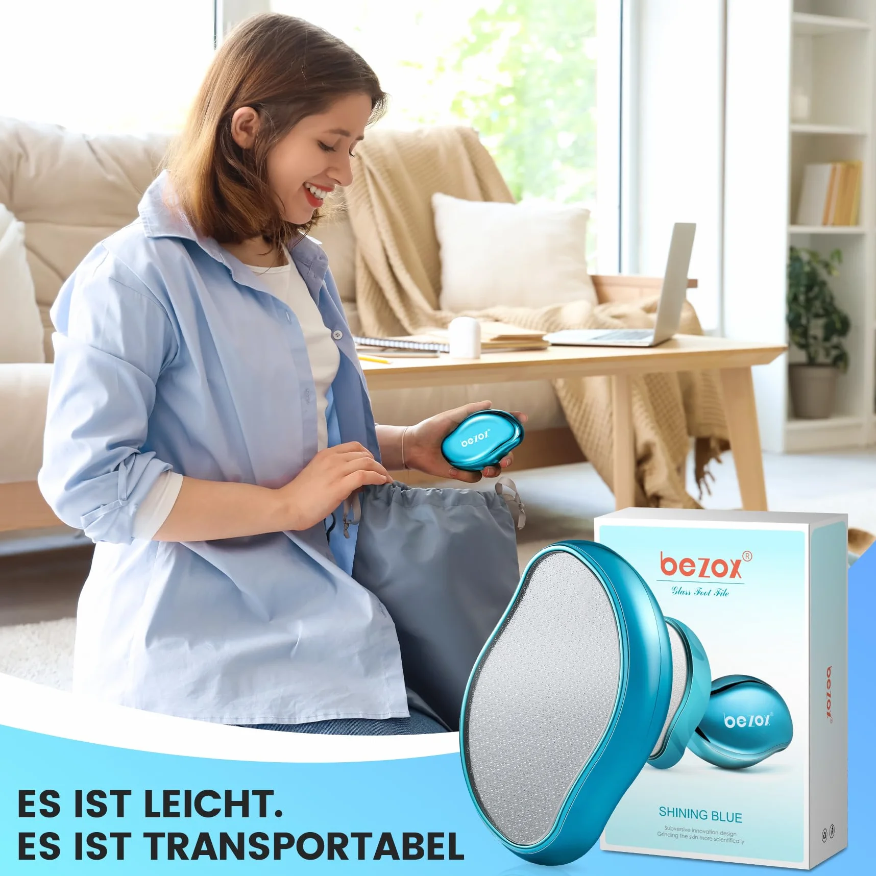 BEZOX 2 w 1 Nano szkło do usuwania zrogowaciałego naskórka – pilnik do pedicure