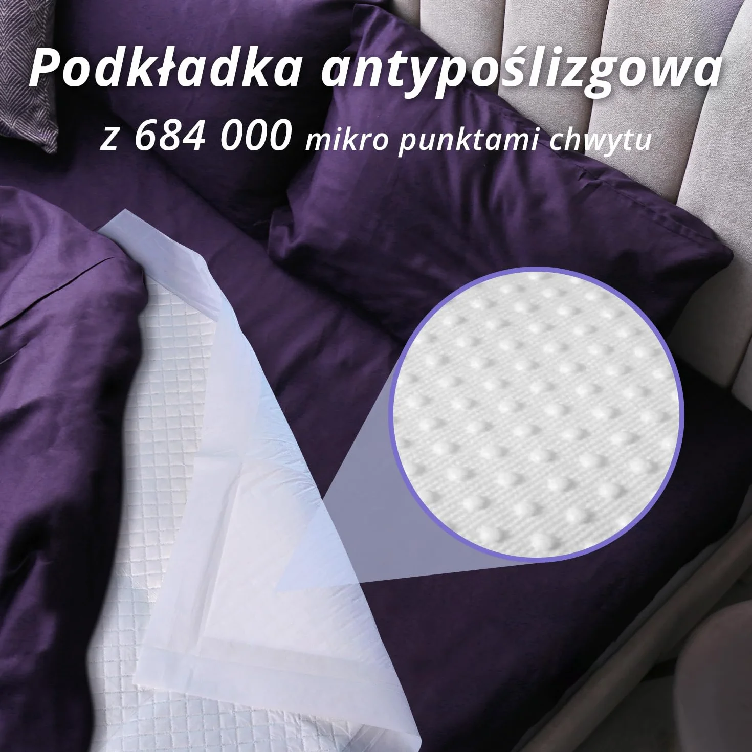 WhyWorry NightShield Podkładki na łóżko dla dorosłych z antypoślizgowym uchwytem, 76 cm x 91 cm, bardzo duże podkładki dla kobiet i mężczyzn, wodoodporne, jednorazowe podkładki, kontrola zapachu