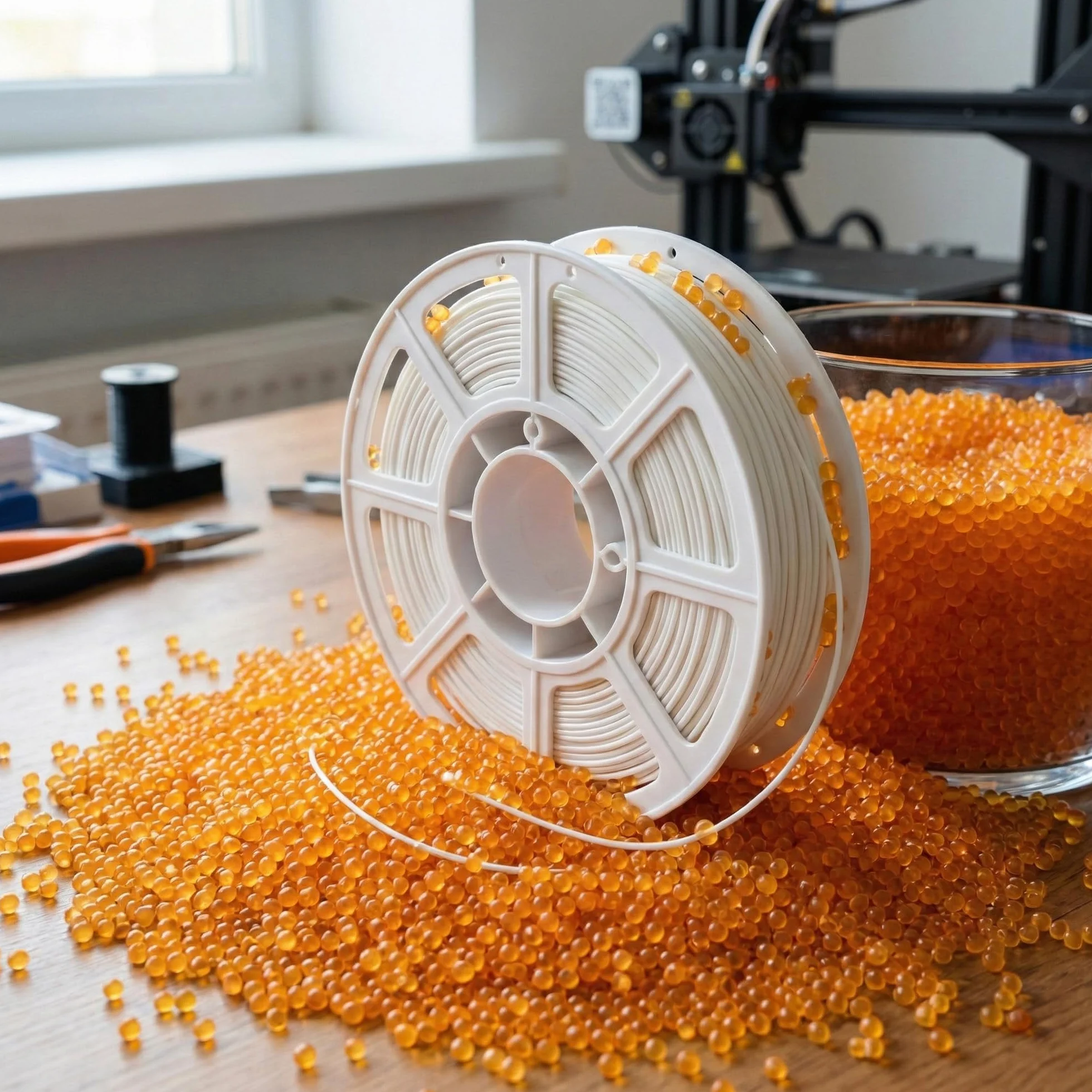 Aquafloow Żel Krzemionkowy Pomarańczowy 1 kg – Pochłaniacz Wilgoci z Wskaźnikiem Nasycenia, Wielokrotnego Użytku - Silica Gel do Elektroniki, Filamentu 3D, Suszenia Kwiatów