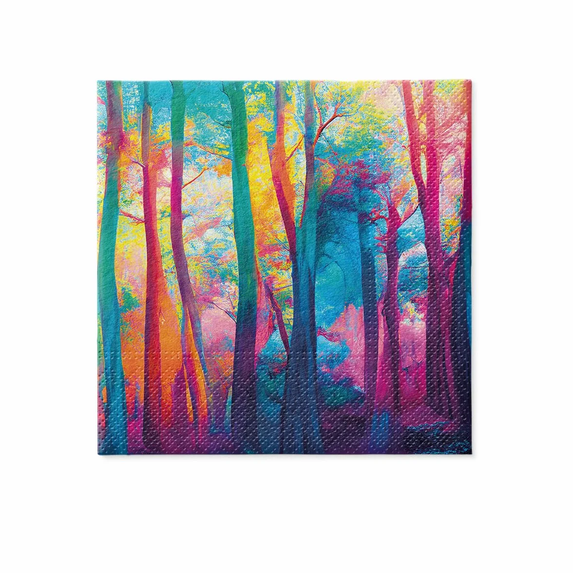 Paw - Serwetki papierowe 3-warstwowe (33 x 33 cm) I 20 sztuk I Idealne na urodziny, imprezy, wesela, komunię i uroczystości Dekoracja stołu, kolorowe serwetki papierowe I Kolorowy magiczny las